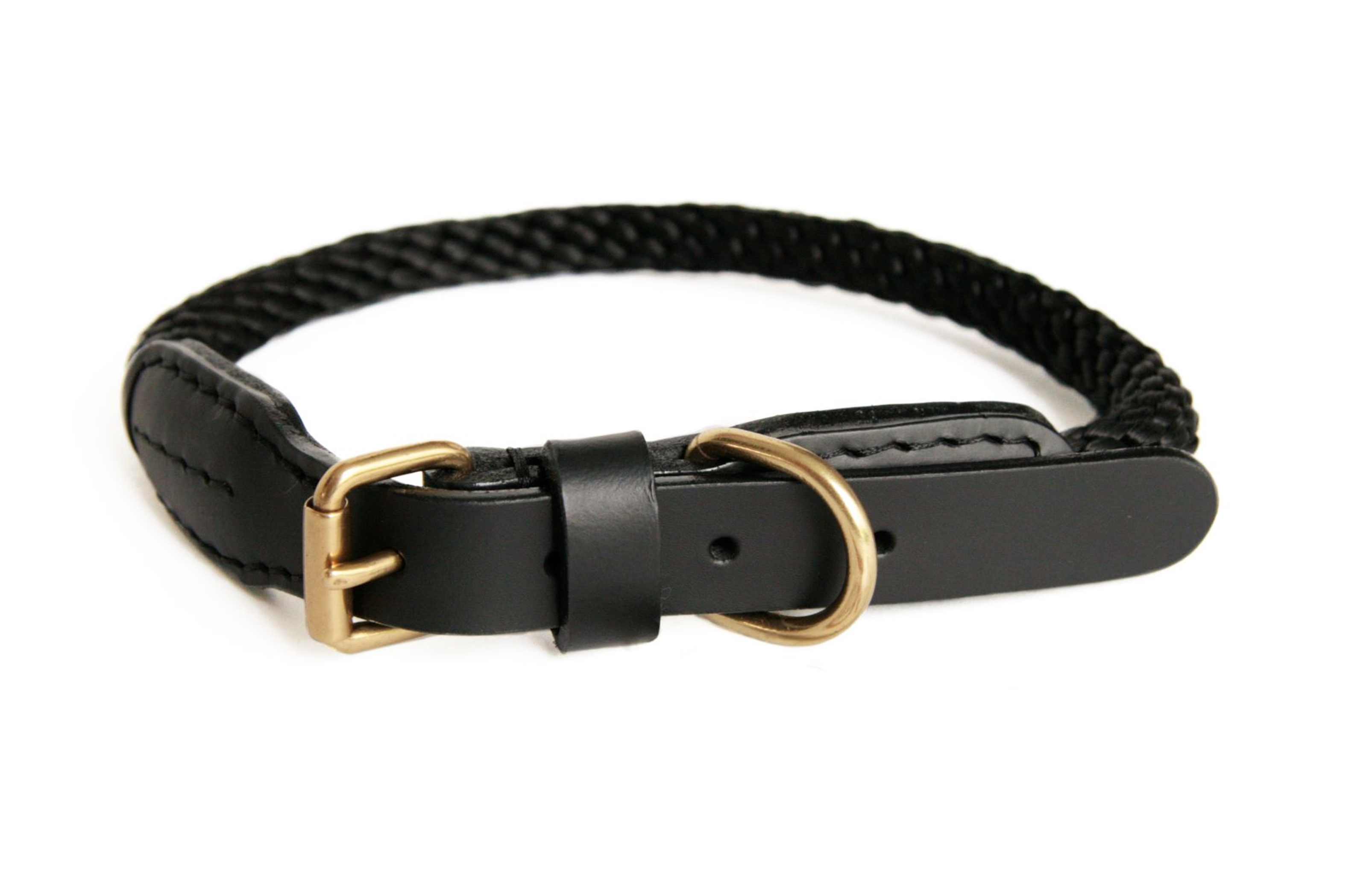 Rope and Leather Collar with Buckle (18 in) Image 1