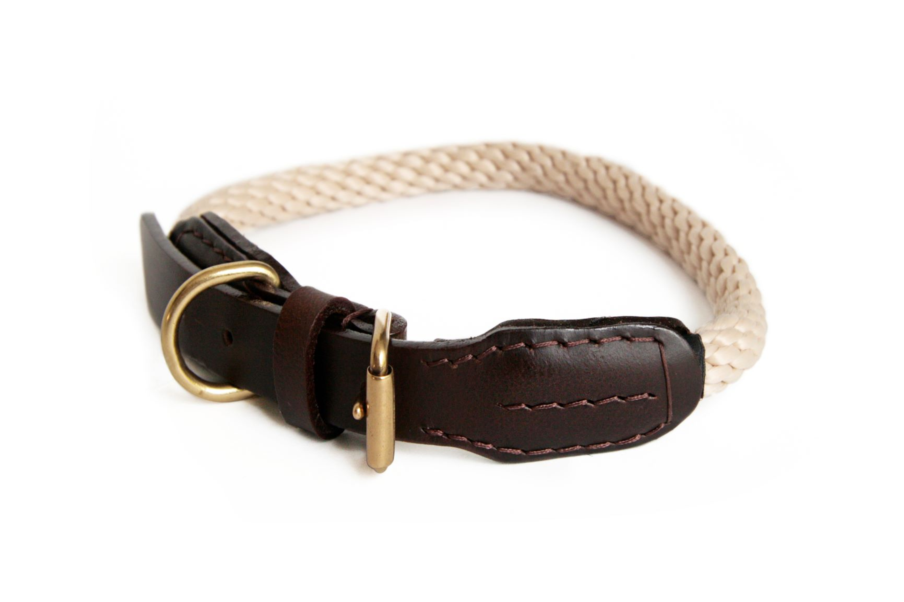 Rope and Leather Collar with Buckle (18 in) Image 1