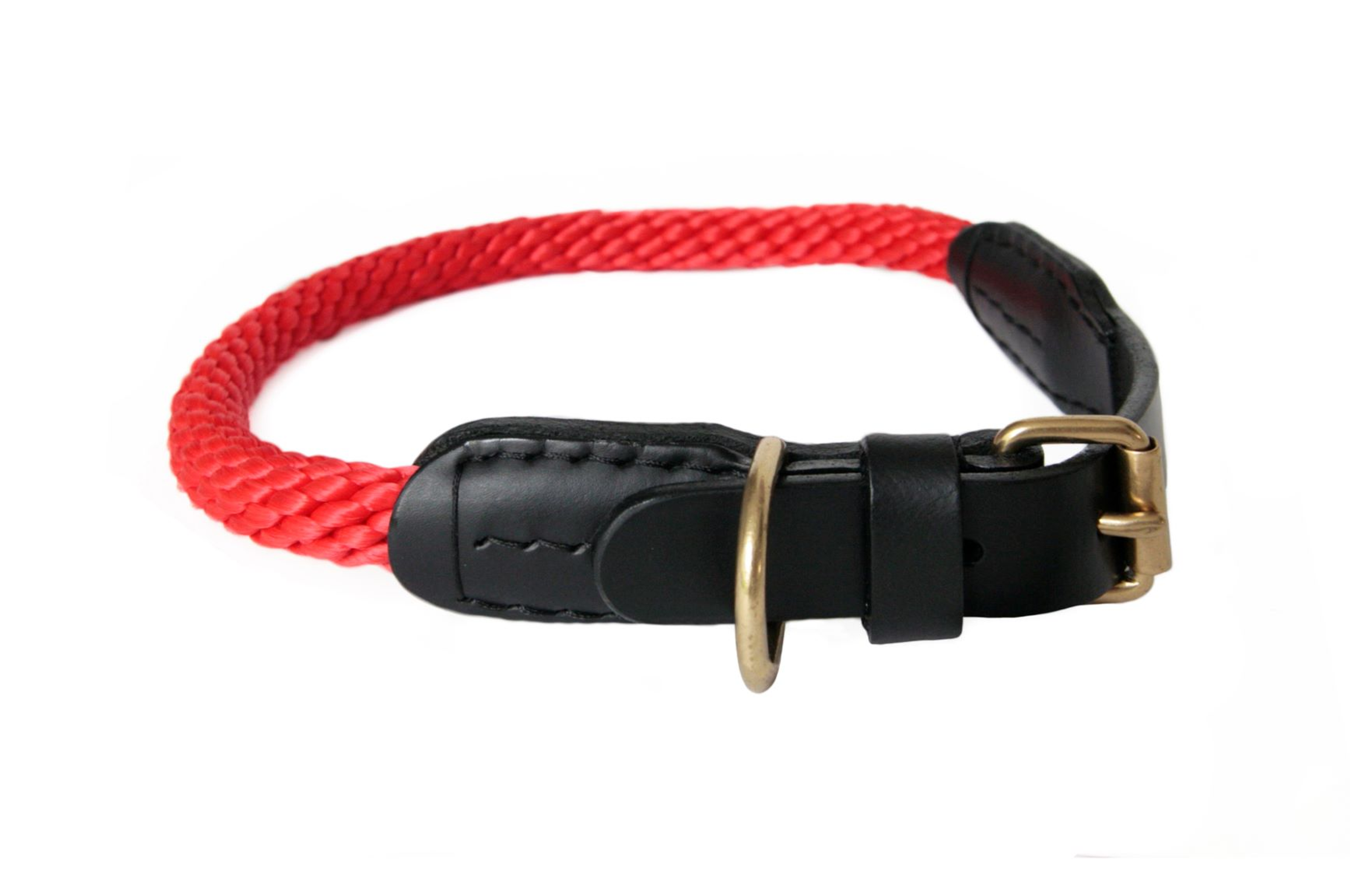 Rope and Leather Collar with Buckle (18 in) Image 1