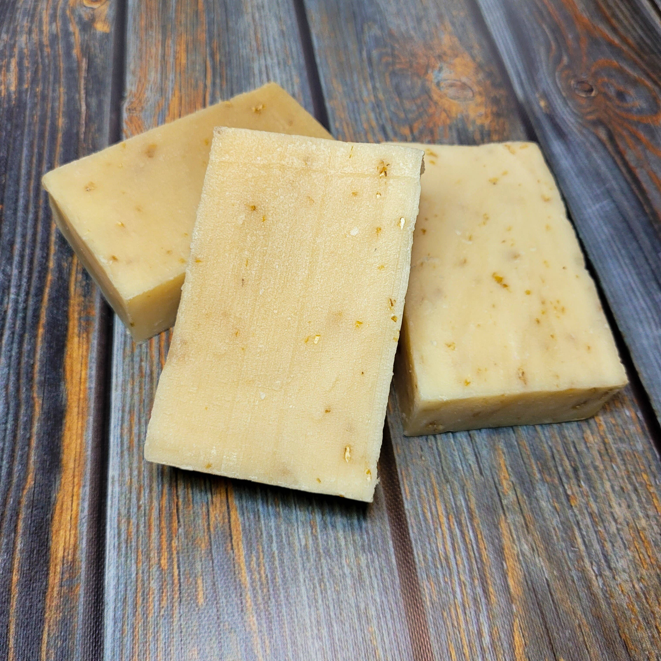 Soap Facial and Body Cleanser Oatmeal Goatmilk Honey Shea Butter Bitter Almond Essential Oil 4 oz Naturally Handmade Cruelty Free