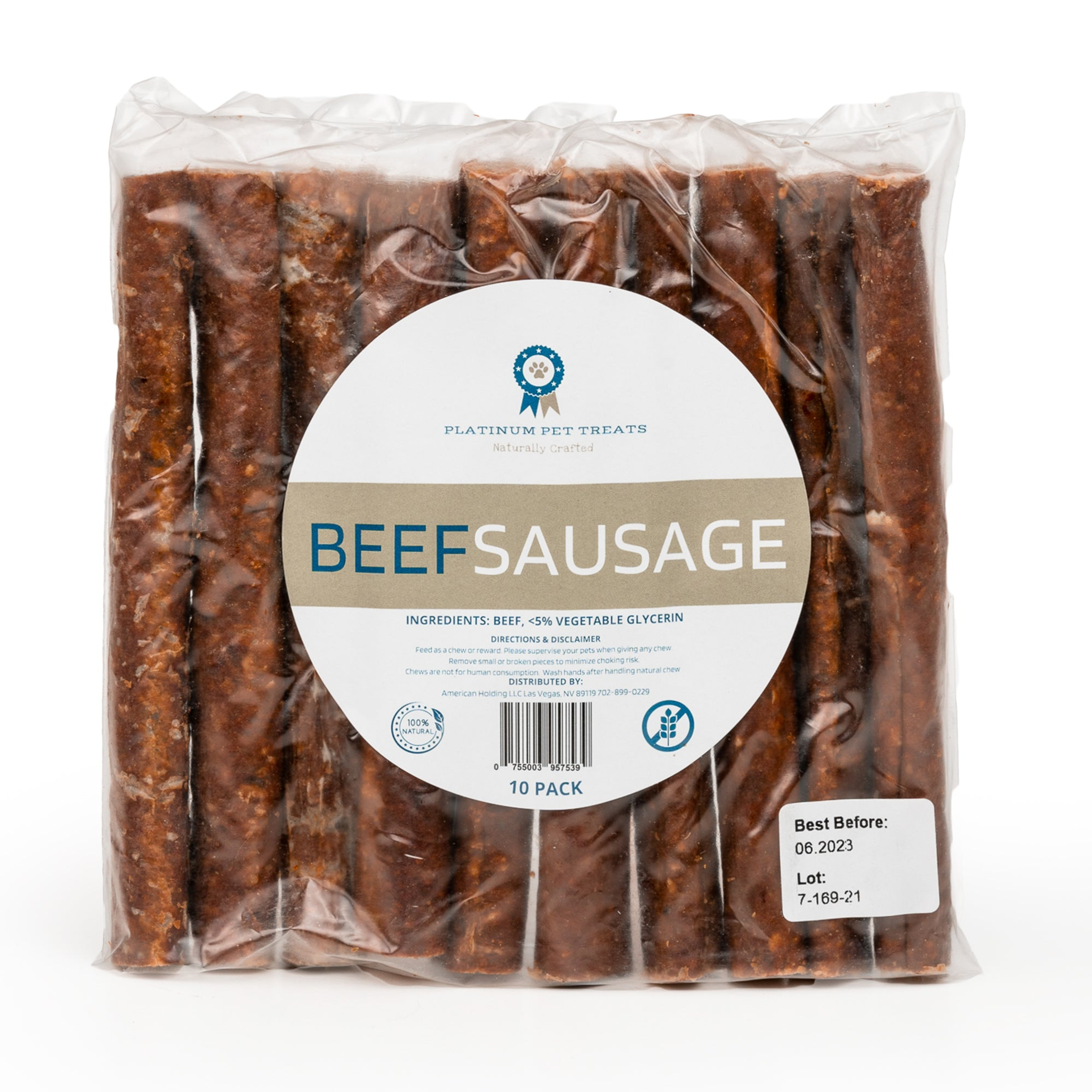 Platinum Pet Treats - The Sausage: Beef (Pack of 10) Image 1