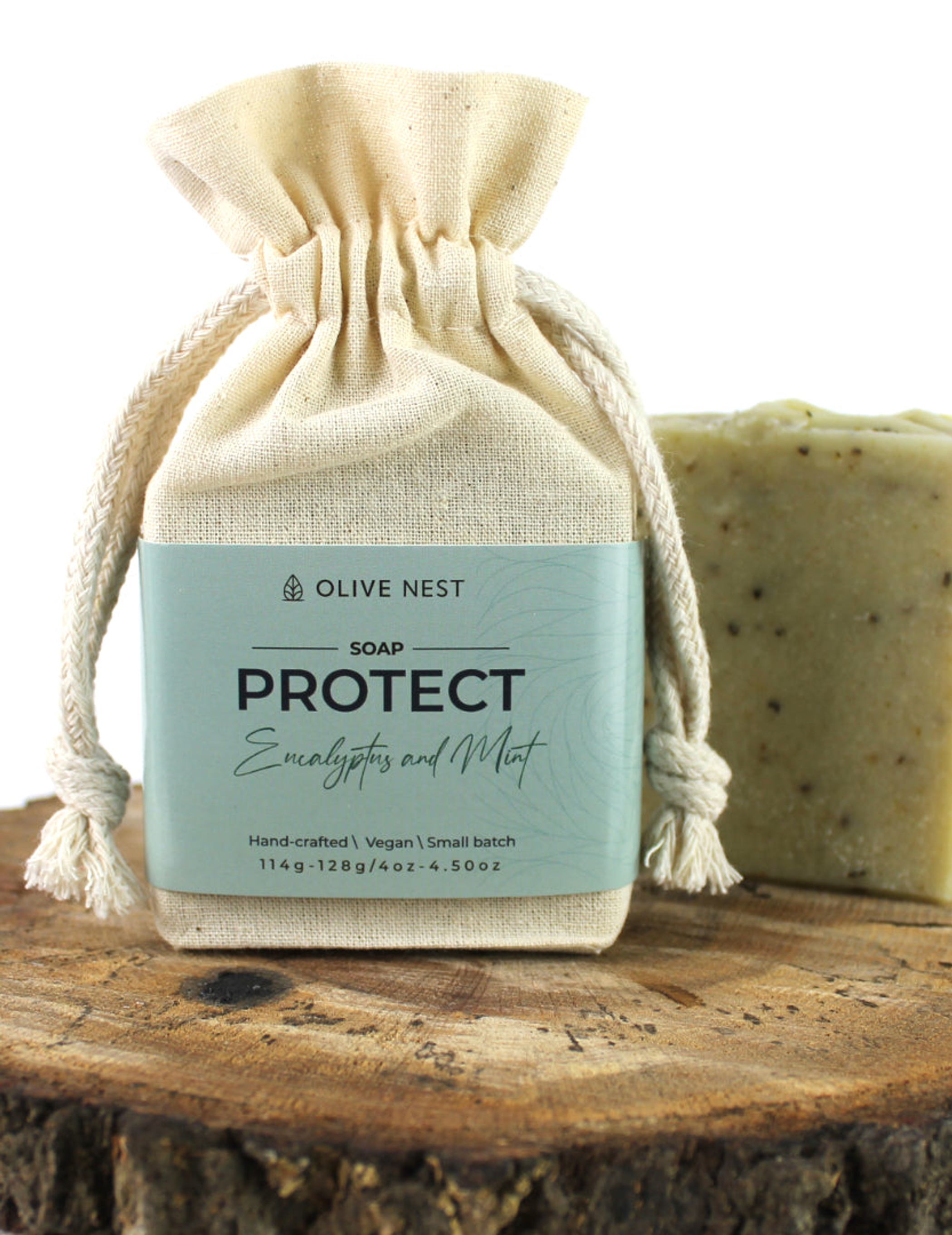 Soap Eucalyptus and Mint Bar Soap Handcrafted Vegan Small Batch Antibacterial Antiseptic Anti-Inflammatory