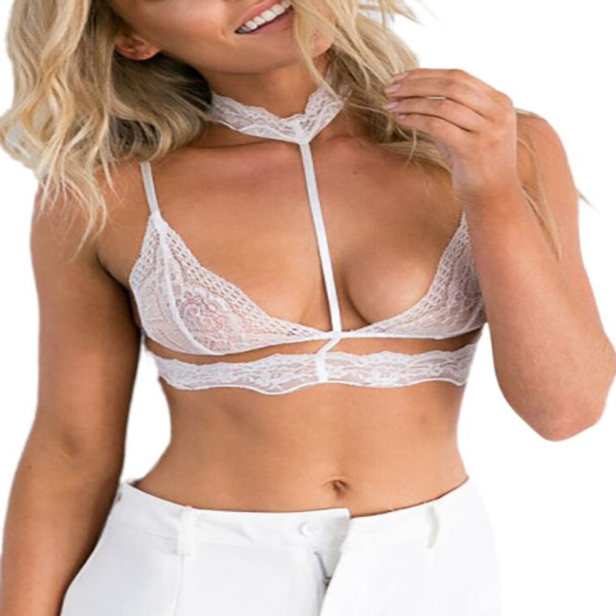 Lace Bra Choker Wraps Adjustable Back Hook And Eye Closure Soft Supportive Cups Perfect For Valentines Day