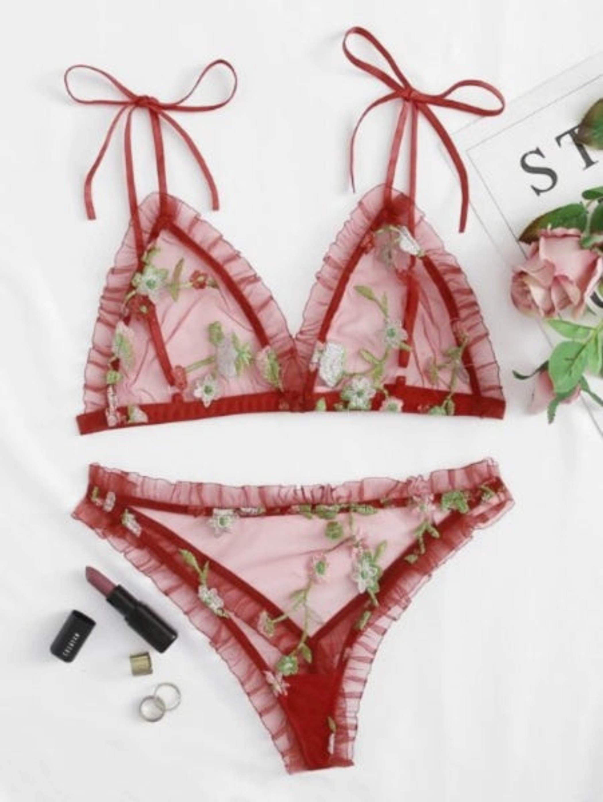 Lingerie Set Sexy Two Piece Lace Bra Panties Self Love Confidence 2 Pieces