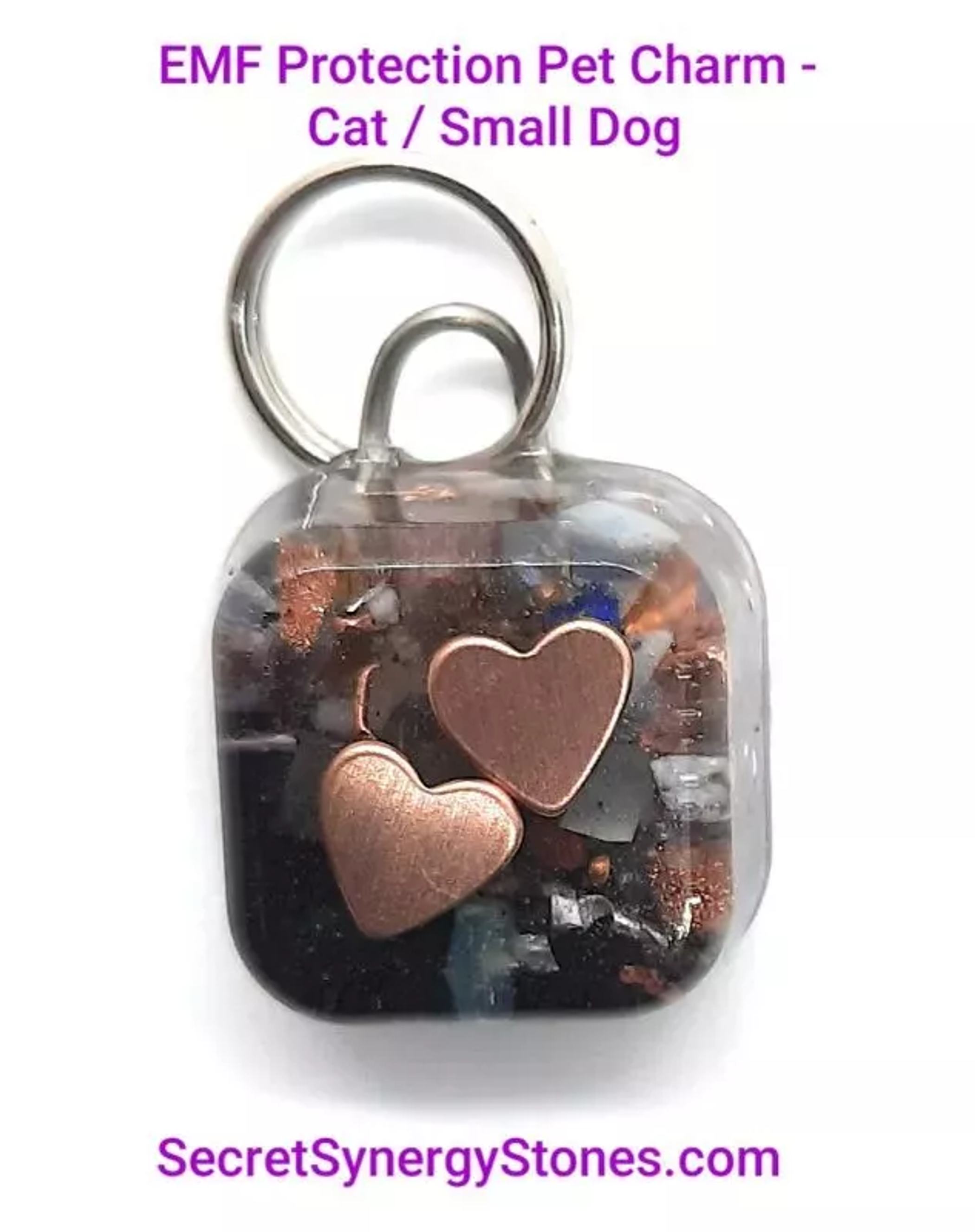 EMF 5G protection Pet Charm Cat/Sml Dog with Split Ring Image 1