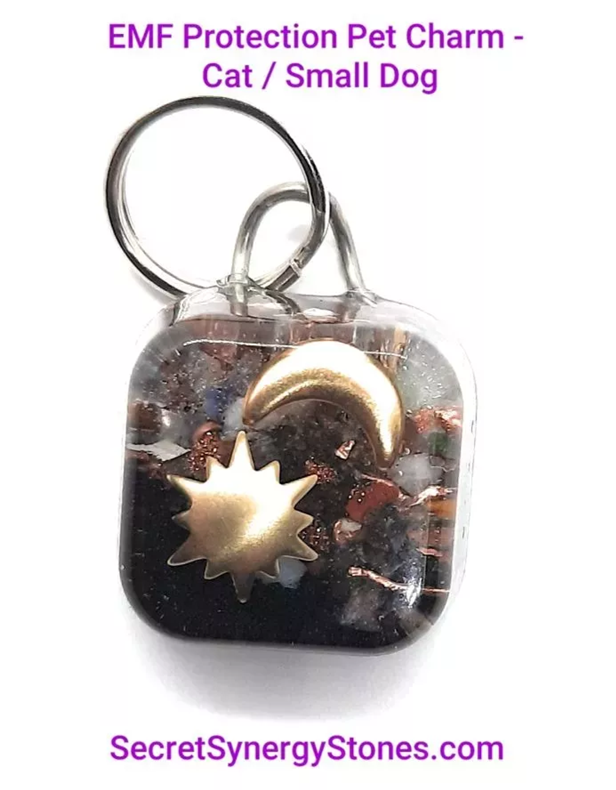 EMF 5G protection Pet Charm Cat/Sml Dog with Split Ring Image 1