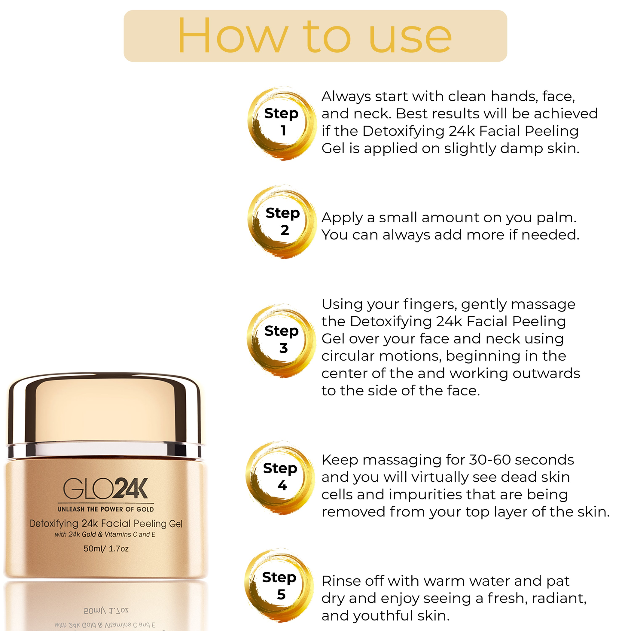 Gel Exfoliante Facial Detoxificante con Oro de 24k y Vitaminas C y E para todo tipo de piel 150 ml