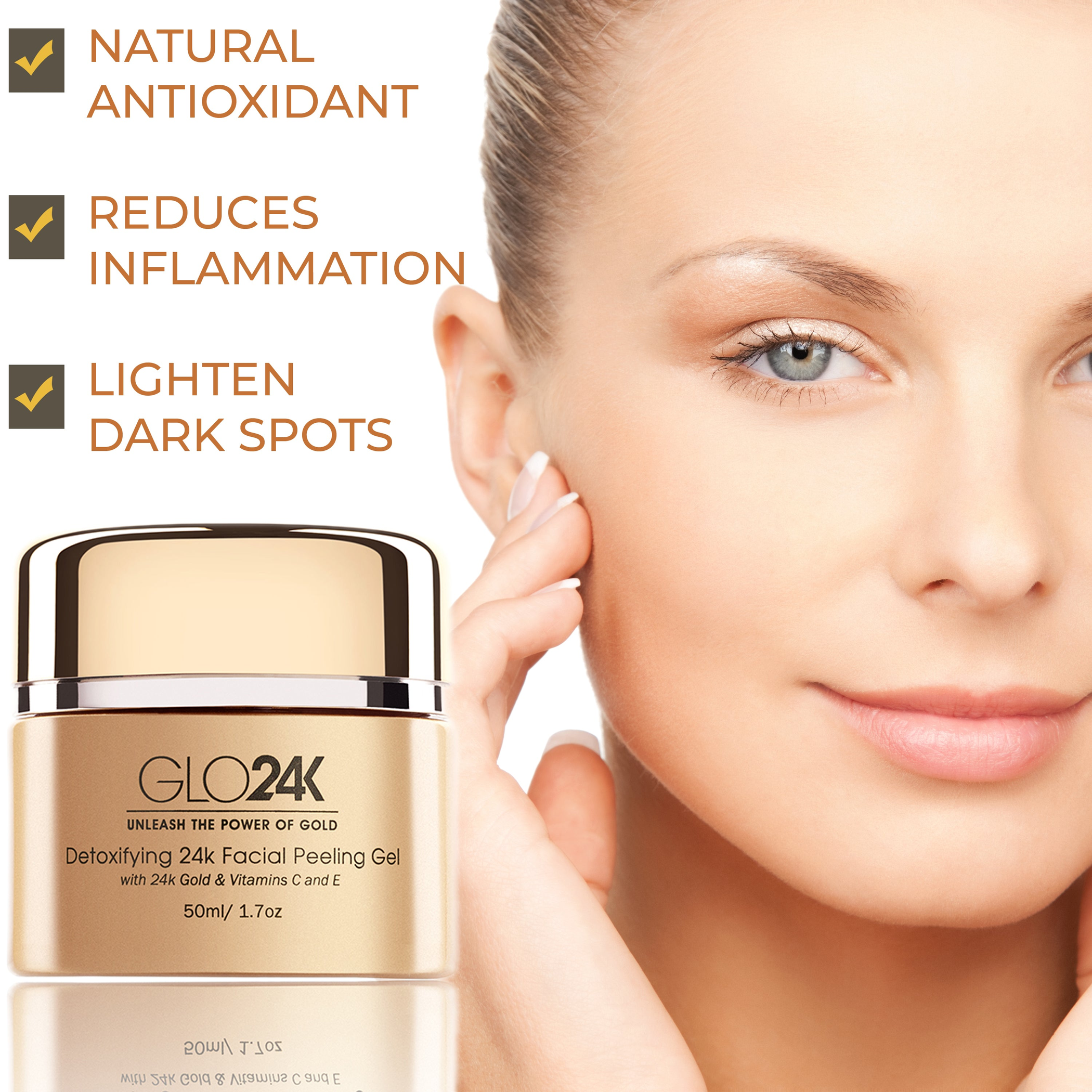 Gel Exfoliante Facial Detoxificante con Oro de 24k y Vitaminas C y E para todo tipo de piel 150 ml