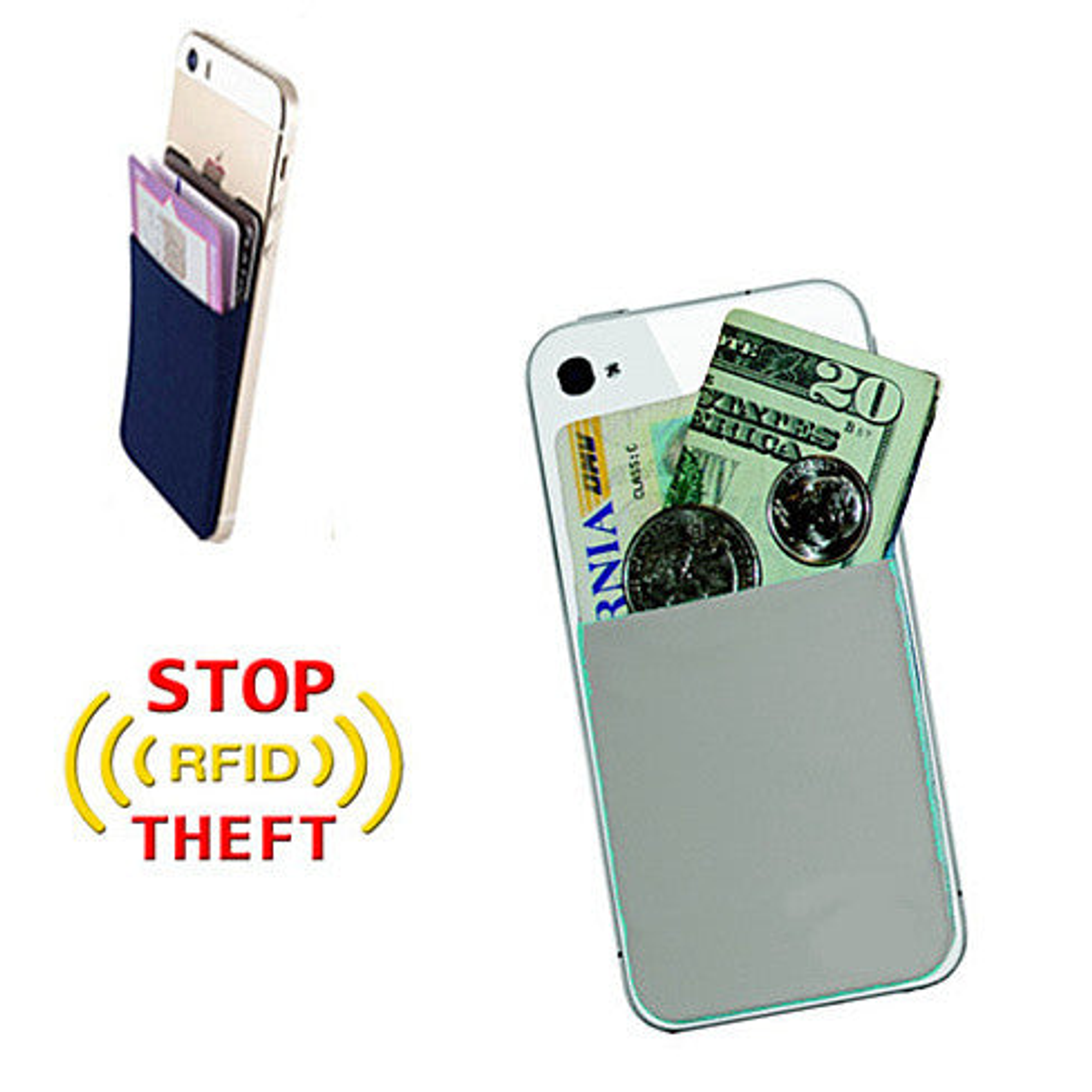 Pocket with RFID Protection for Smartphones and Tablets Neoprene Material Holds up to 3 Cards Multiple Colors Available