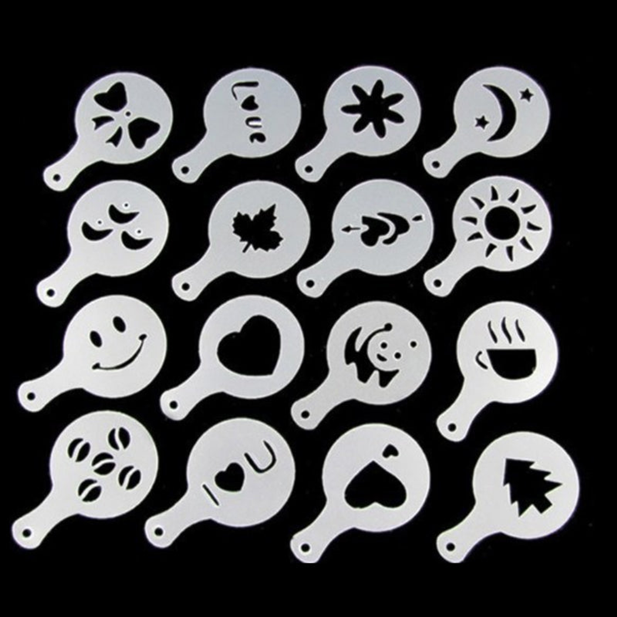 Coffee Design Topper Tool Main Function Latte Art Tool 2 Pack Reusable BPA Free Poly 32 Pieces