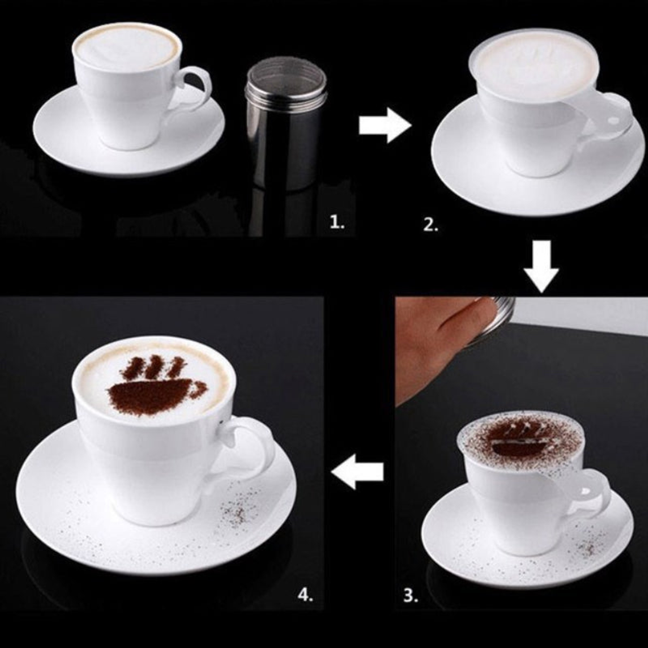 Coffee Design Topper Tool Main Function Latte Art Tool 2 Pack Reusable BPA Free Poly 32 Pieces
