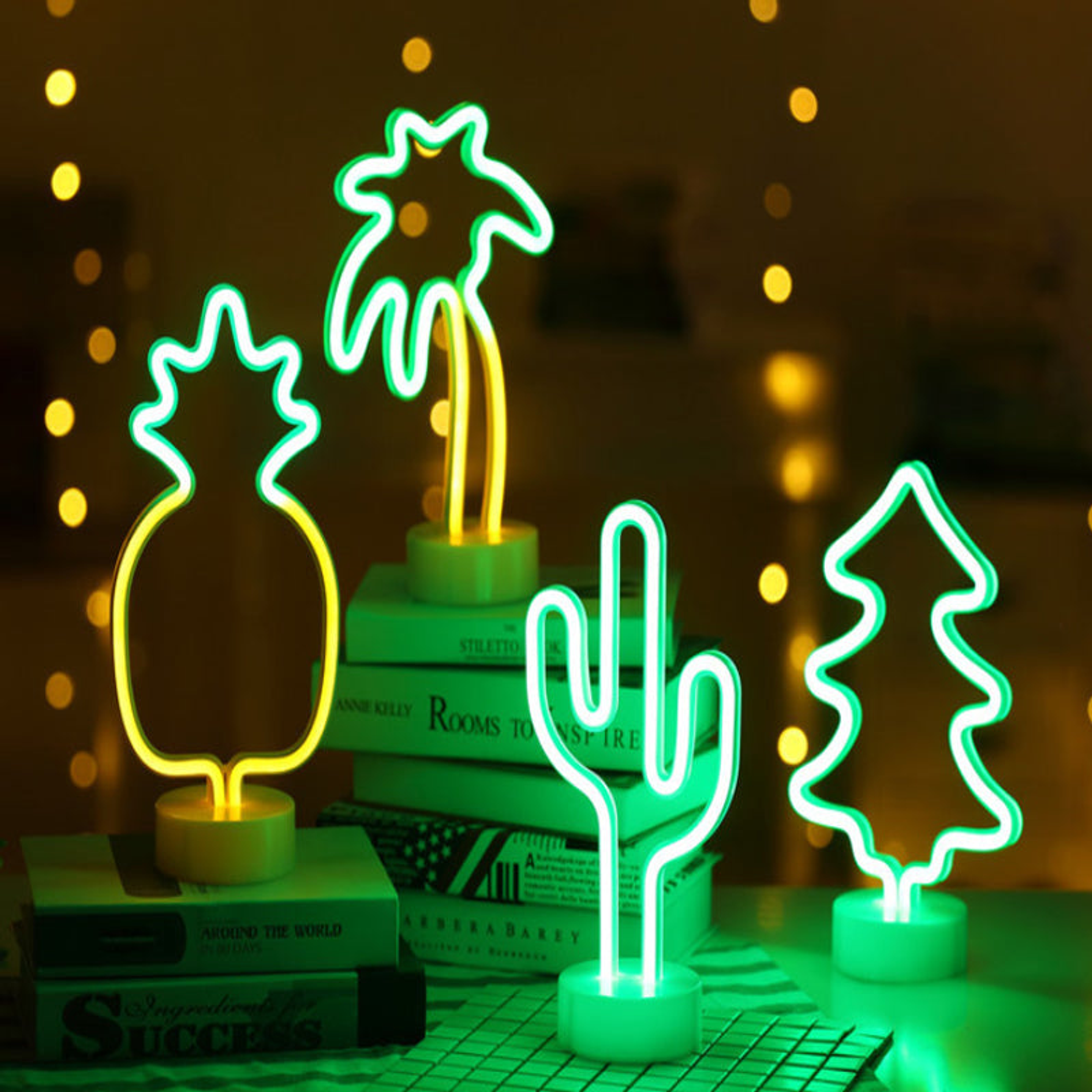 Neon Deco Lights Room Party Decoration Remote Control 3 Modes ABS Plastic Various Shapes