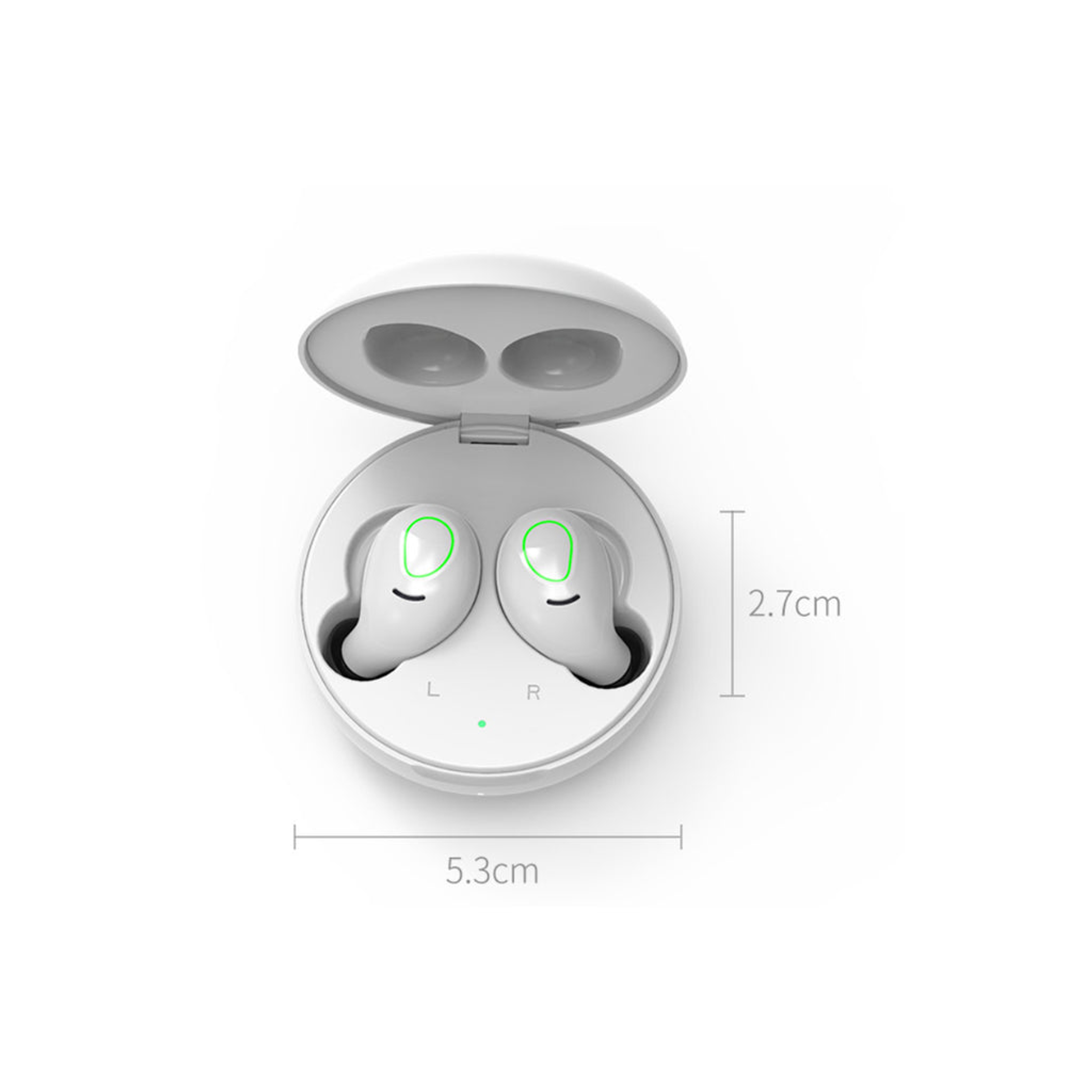 Earbuds Bluetooth Wireless Noise Cancelation Touch Control White Color Charging Pad Included