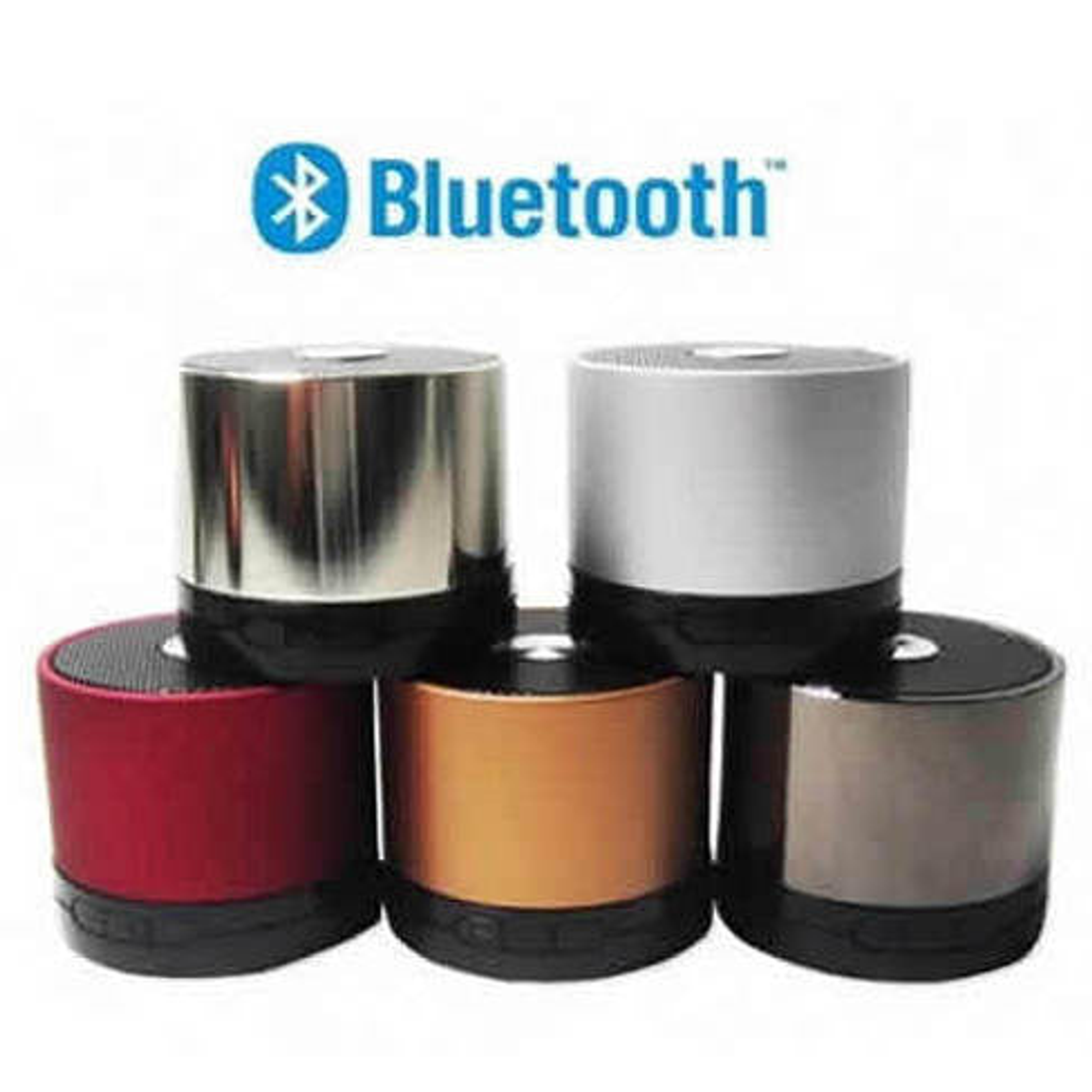Wireless Speaker Bluetooth Enabled Vibrational Technology Rechargeable Lithium Battery 50 Feet Range Red Orange Grey Silver Steel