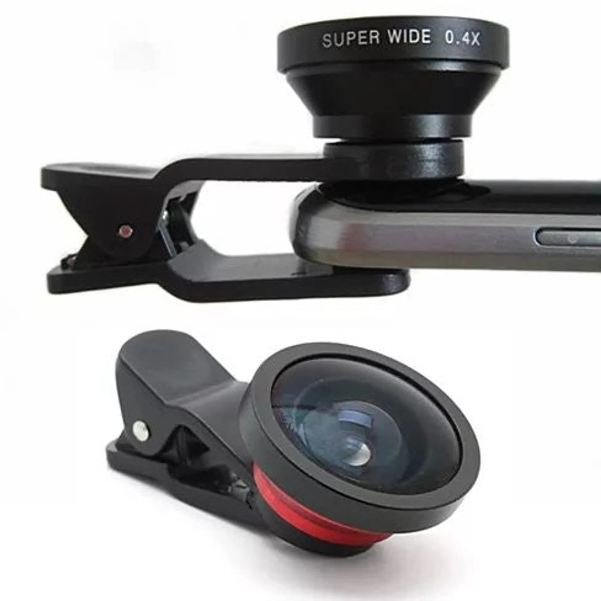 Lens Clip and Snap Wide Angle Lens for iPhone and Any Smartphone All Glass Lens Metal Housing 400 Percent Wider Multiple Colors