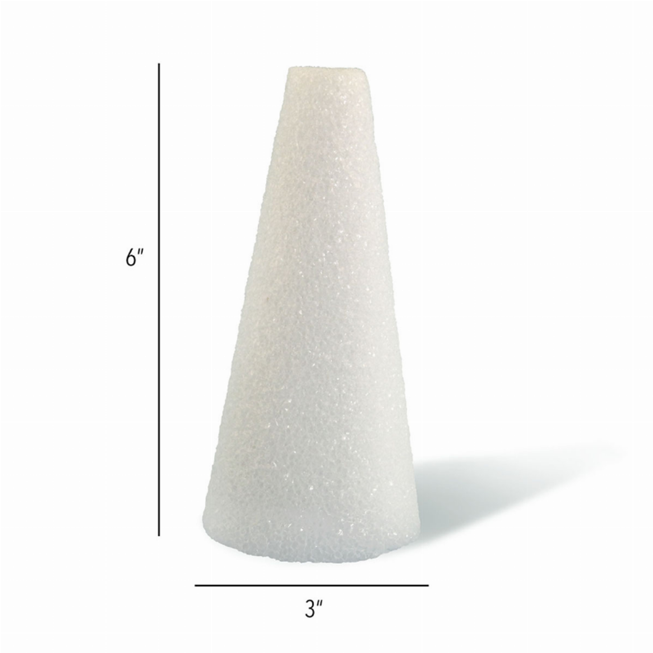 Styrofoam Pack Cones 6in Size White Color 12 Quantity
