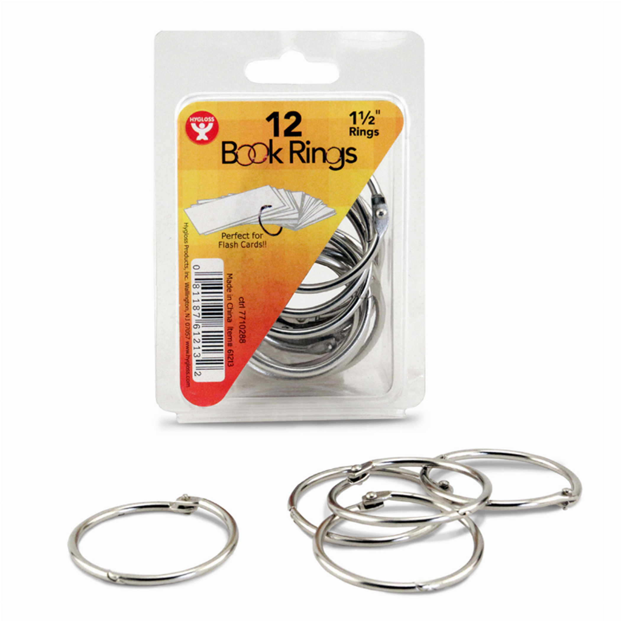 Book Rings Binding 12 Rings Silver 1.5in Size