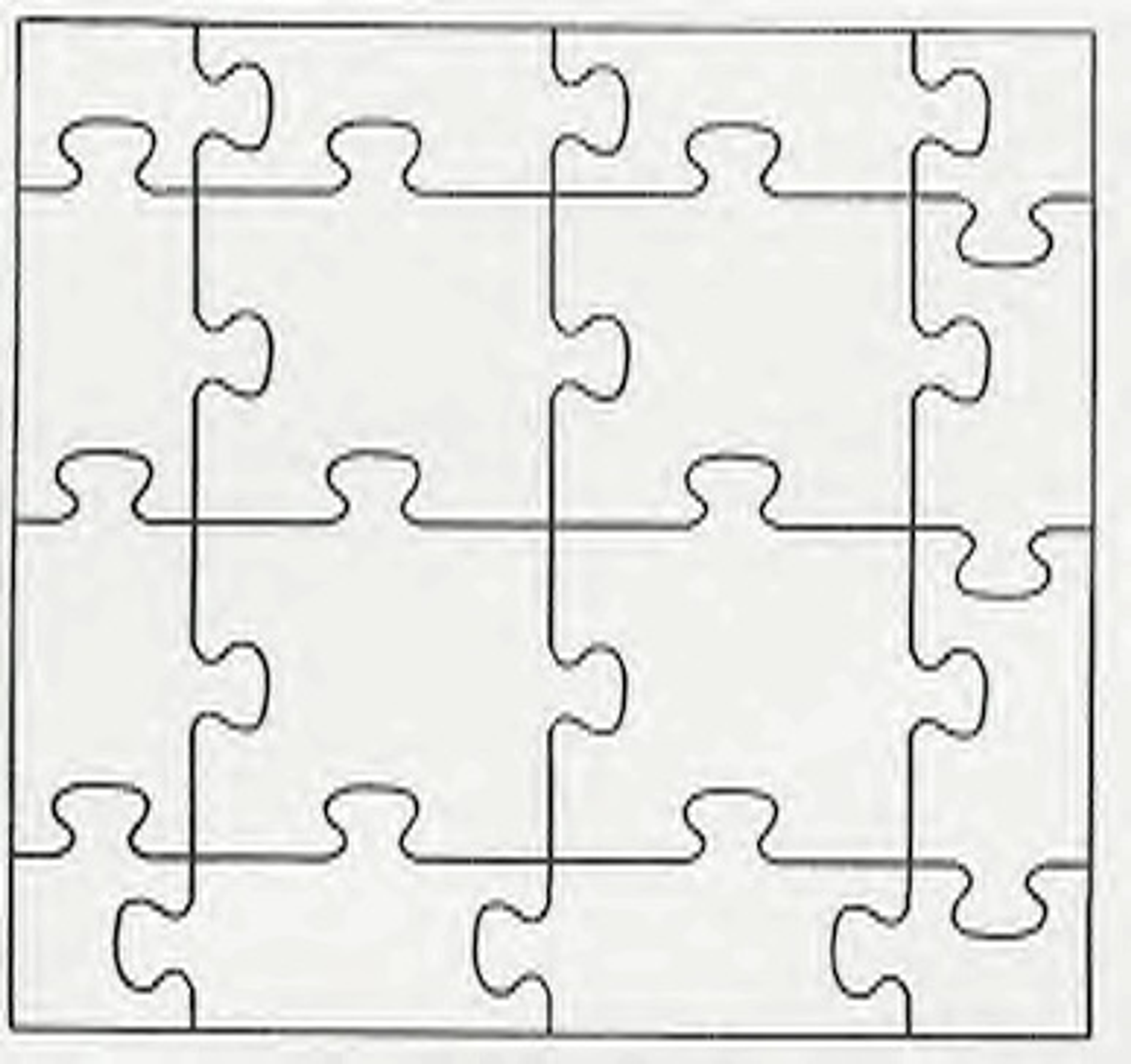 Puzzle Community 16 Pieces 4 Center Pieces 12 Border Pieces 20in x 28in
