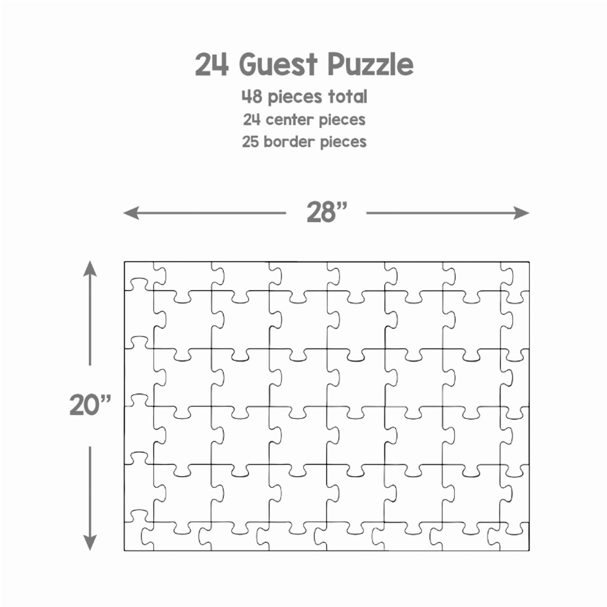 Puzzle Contains 24 Center Pieces 24 Border Pieces 20in x 28in