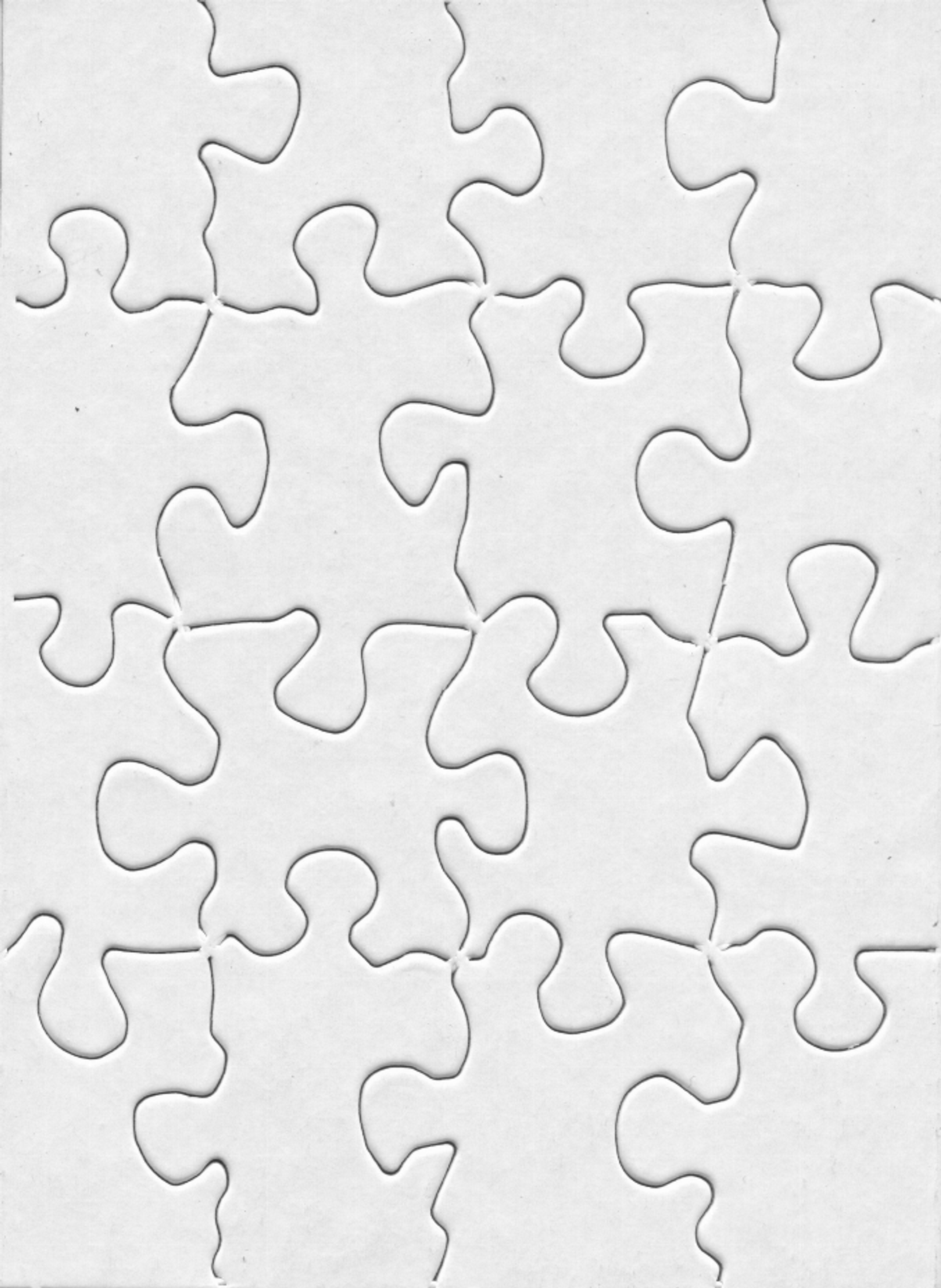 Puzzle Blank 16 Pcs 4 in x 5.5 in Cardboard White Unfinished Customize Educational Art