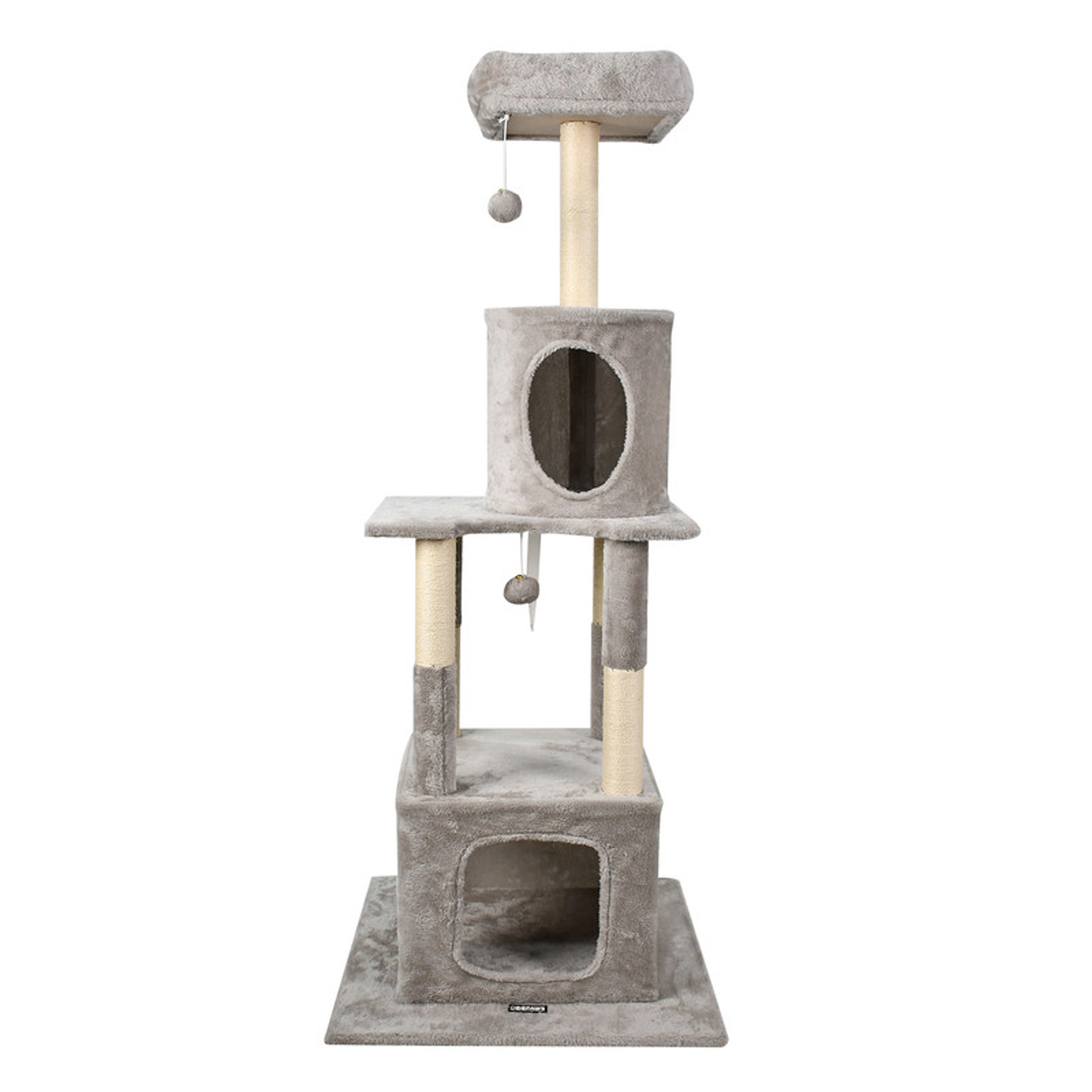 GOOPAWS 38-in Faux Fur Top Perch Cat Tree & Condo One Size Light Grey