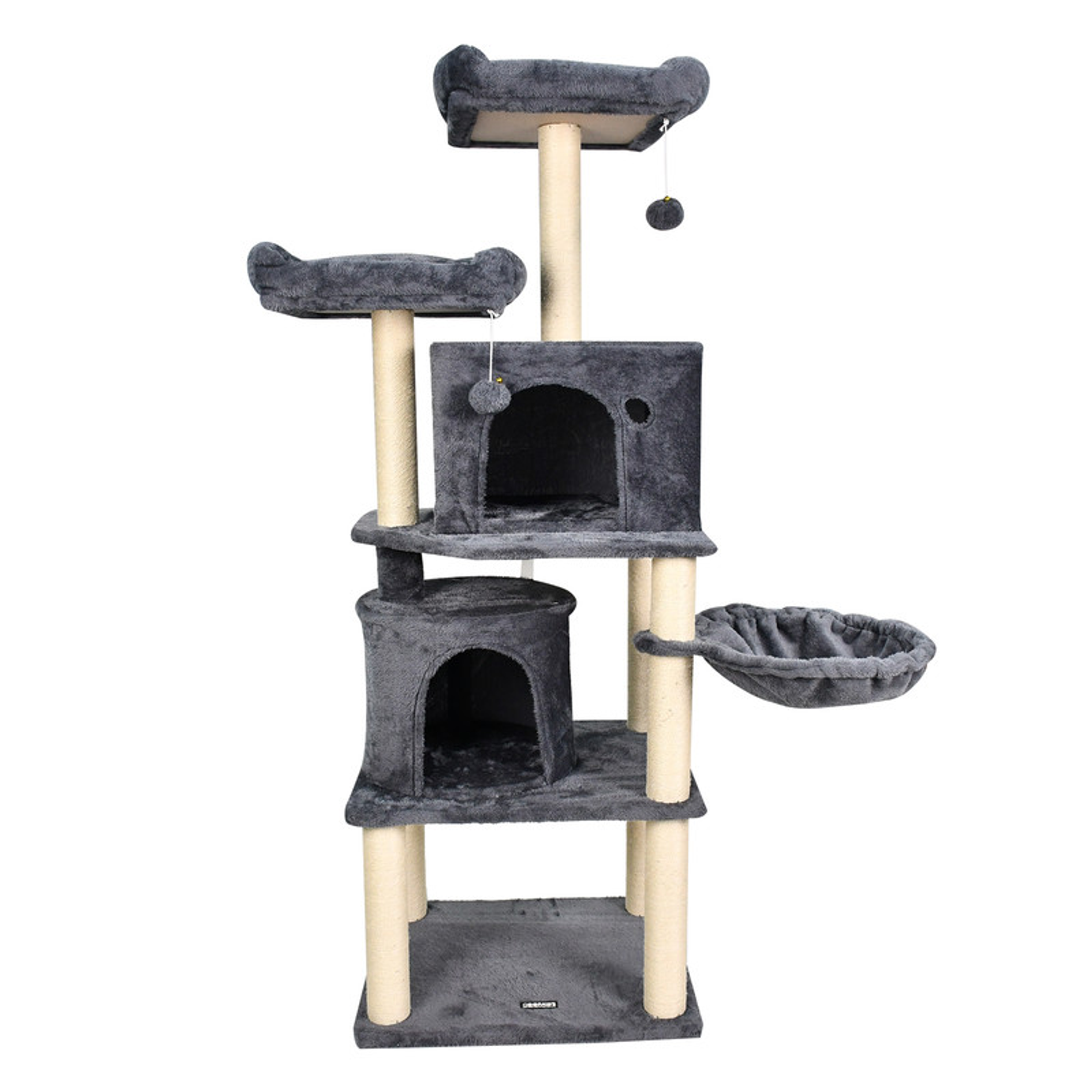 GOOPAWS 27-in Faux Fur Cat Tree & Condo One Size Dark Grey