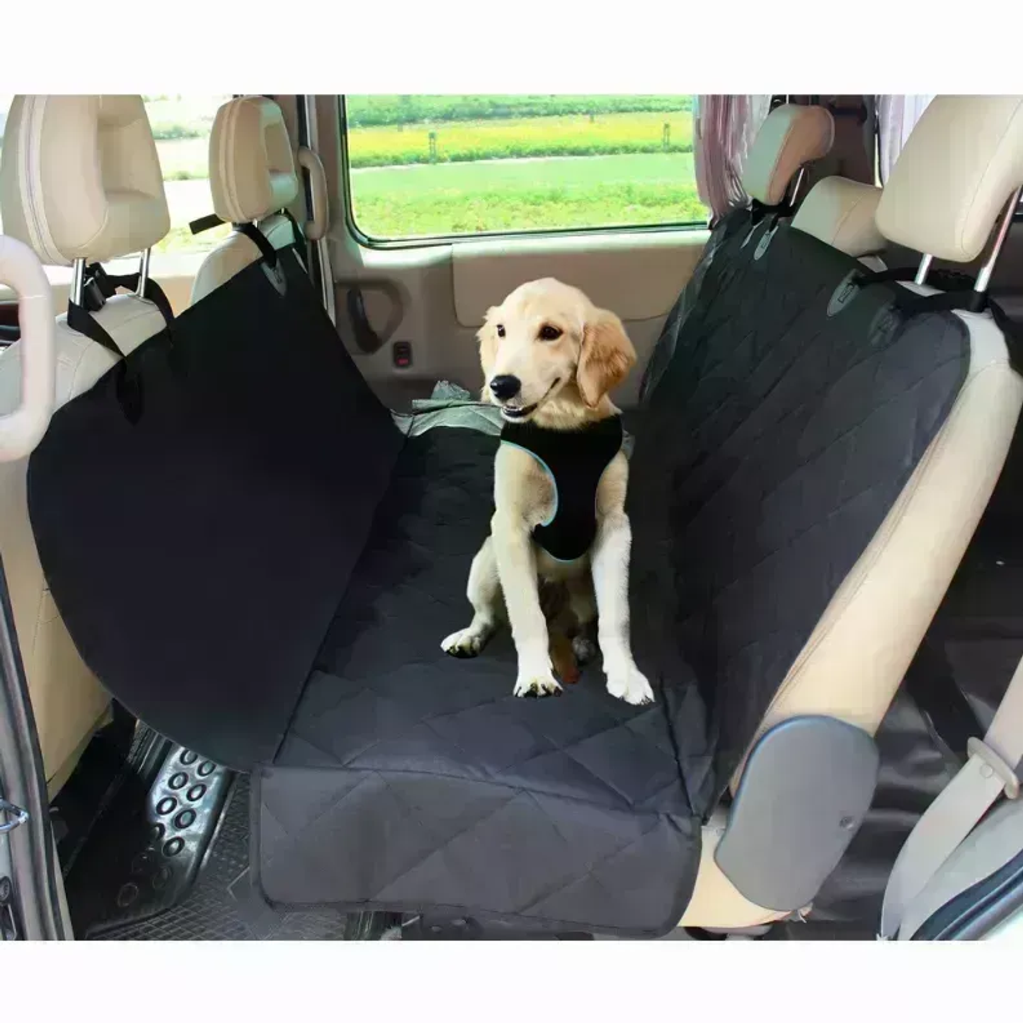JESPET Dog Car Seat Cover for Pets, Dog Car Travel Car Seat Protector for Cars, Trucks, SUV, Black Image 1