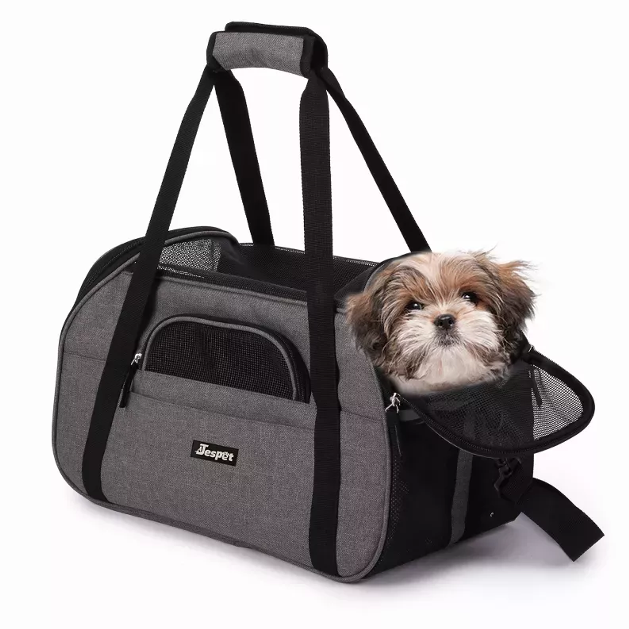 JESPET Soft-Sided Kennel Pet Carrier for Small Dogs, Cats, Puppy, Airline Approved Cat Carriers Dog Carrier Collapsible, Travel Handbag & Car Seat Image 1