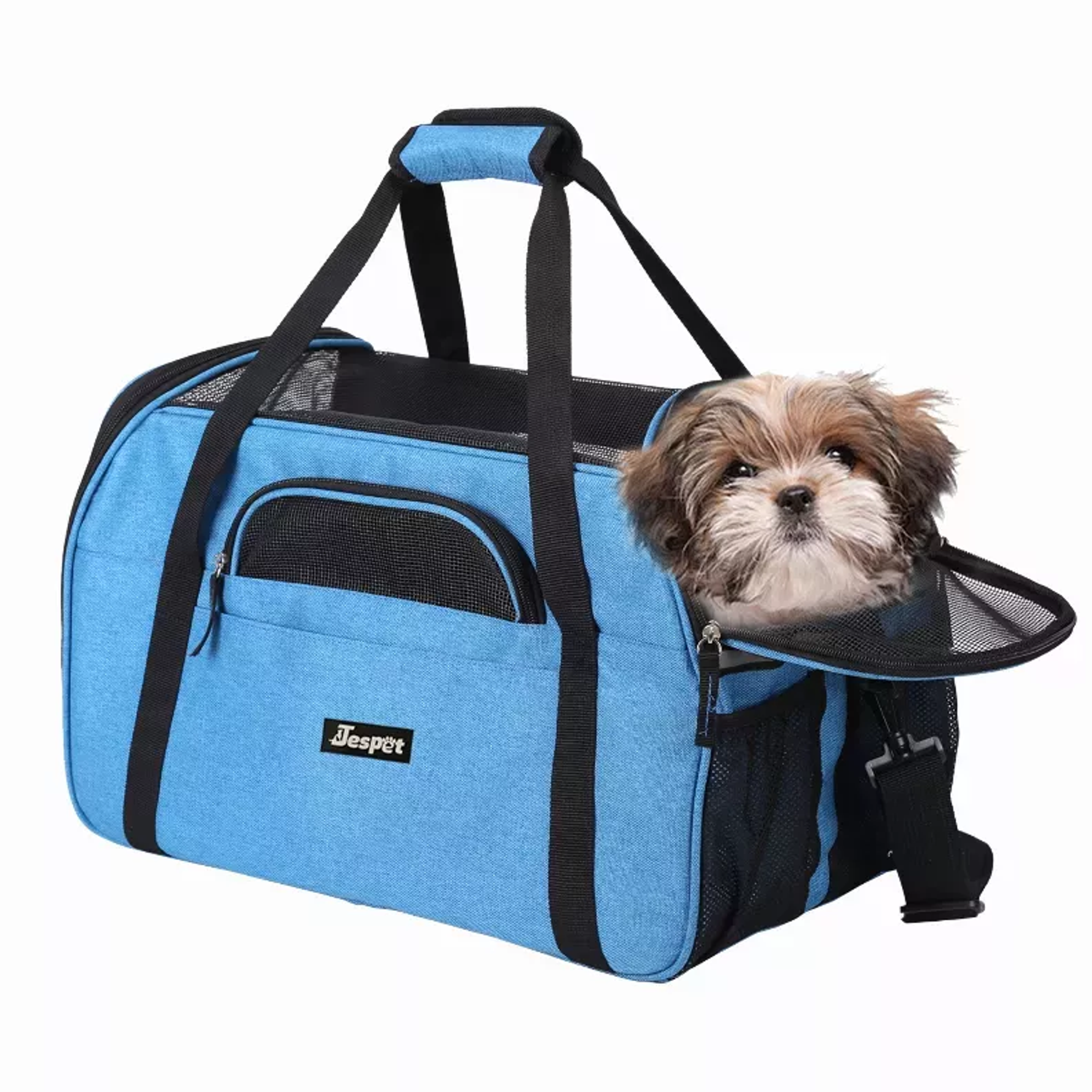 JESPET Soft-Sided Kennel Pet Carrier for Small Dogs, Cats, Puppy, Airline Approved Cat Carriers Dog Carrier Collapsible, Travel Handbag & Car Seat Image 1