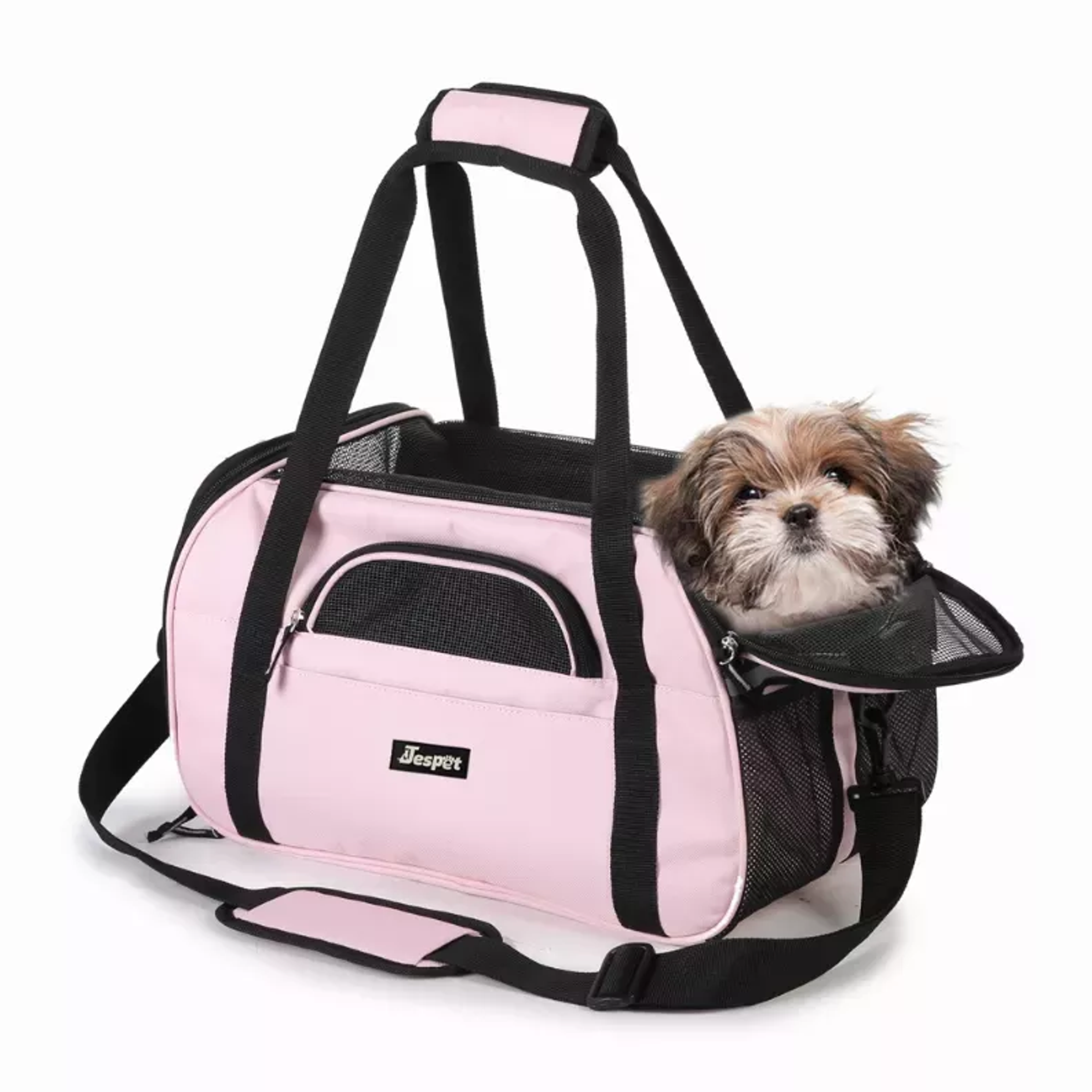 JESPET Soft-Sided Kennel Pet Carrier for Small Dogs, Cats, Puppy, Airline Approved Cat Carriers Dog Carrier Collapsible, Travel Handbag & Car Seat Image 1