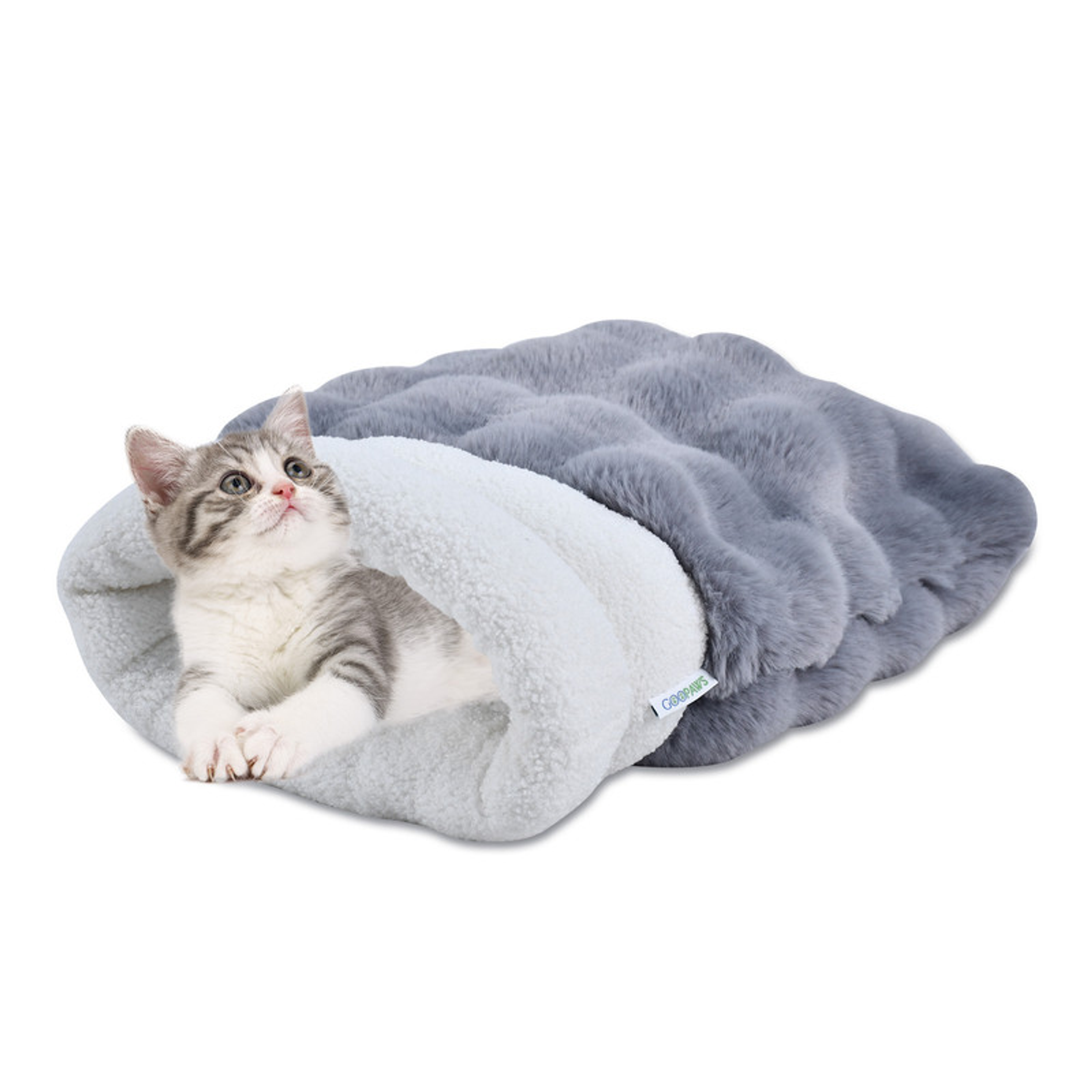 GOOPAWS 4 in 1 Self Warming Cat Sack Bed Cave 21 x 17 x 3 inches Grey