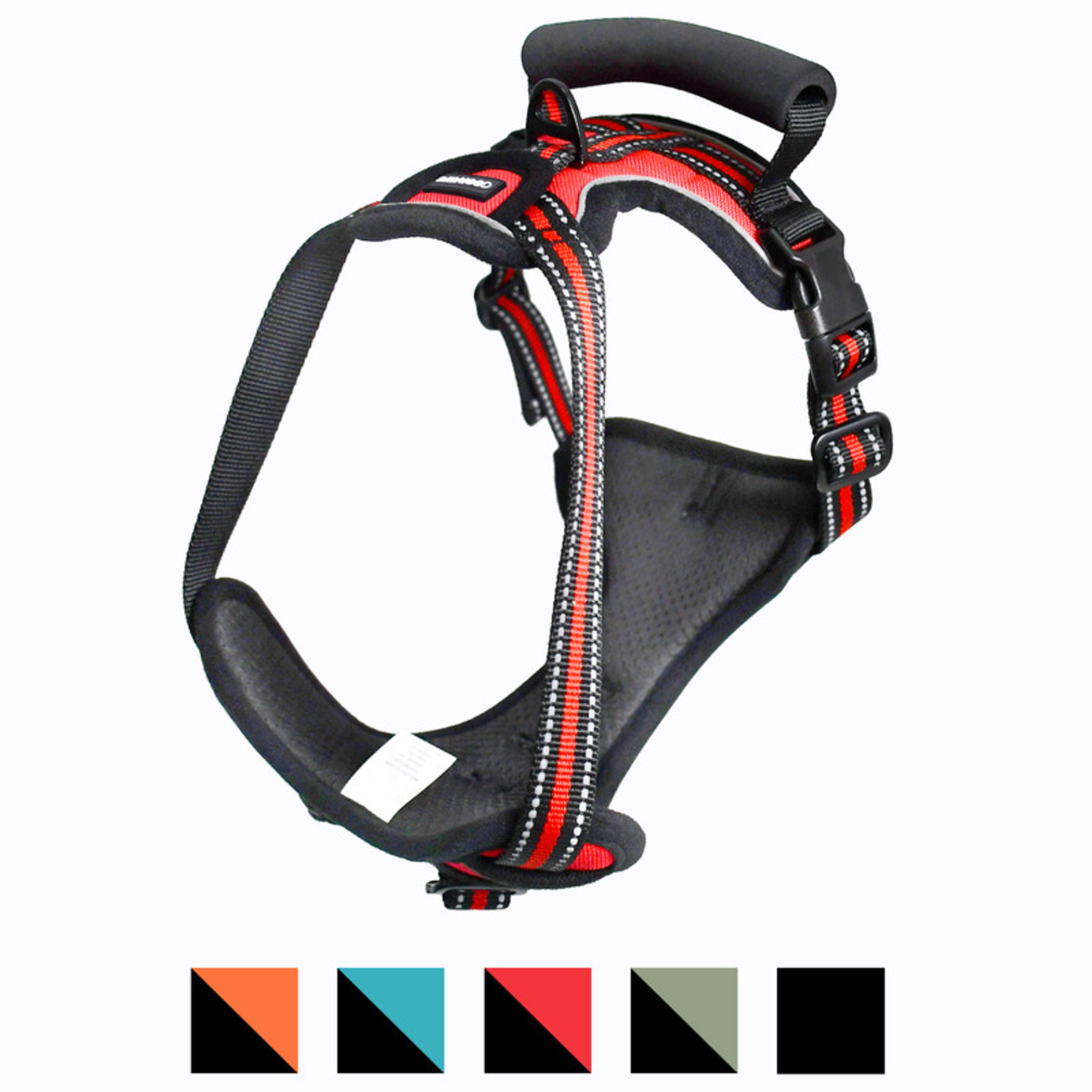 GOOPAWS Padded Reflective Dog Harness Neck: 13-23 in Chest: 20-24 in Red
