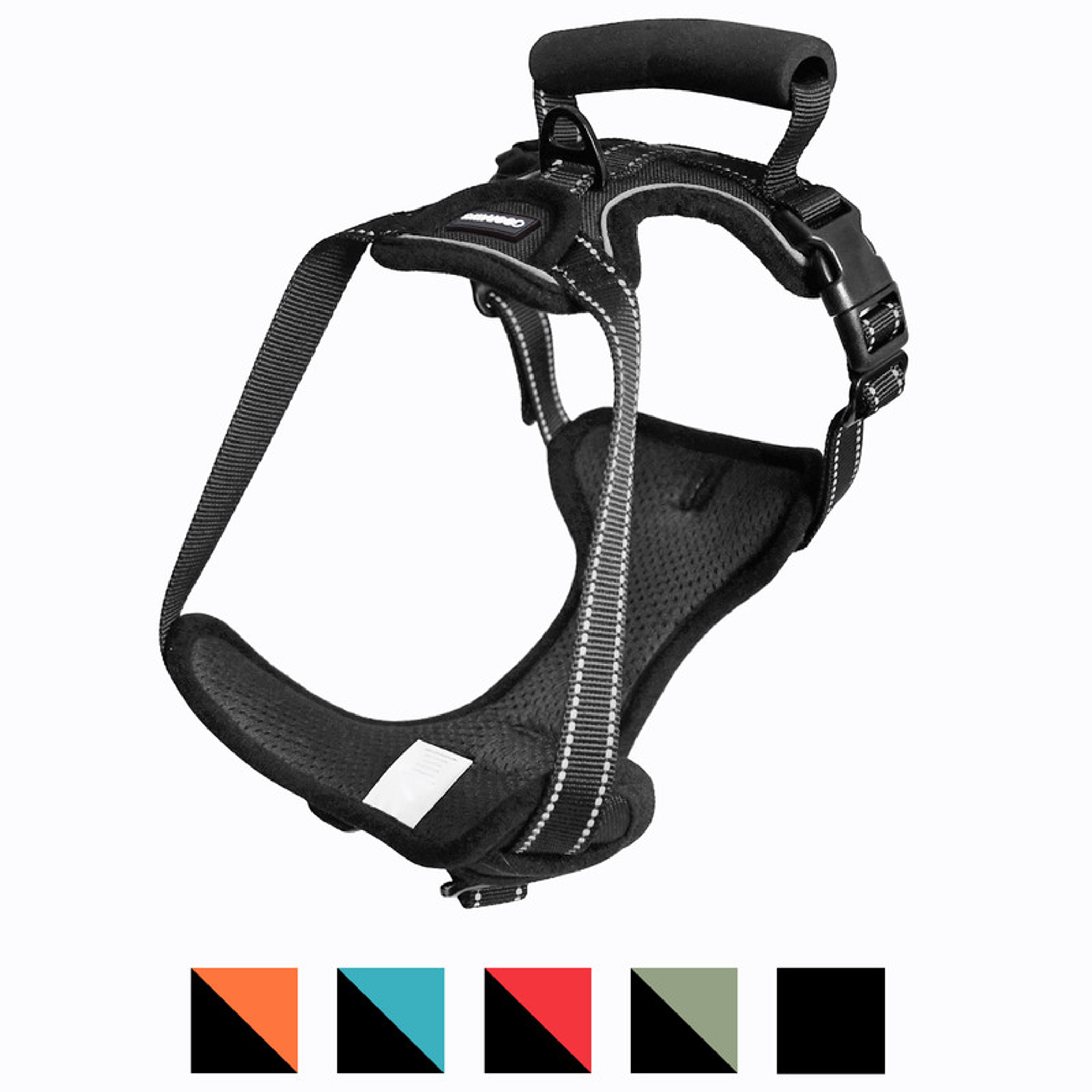 GOOPAWS Padded Reflective Dog Harness Neck: 17.5-31.5 in Chest: 26-34 in Black