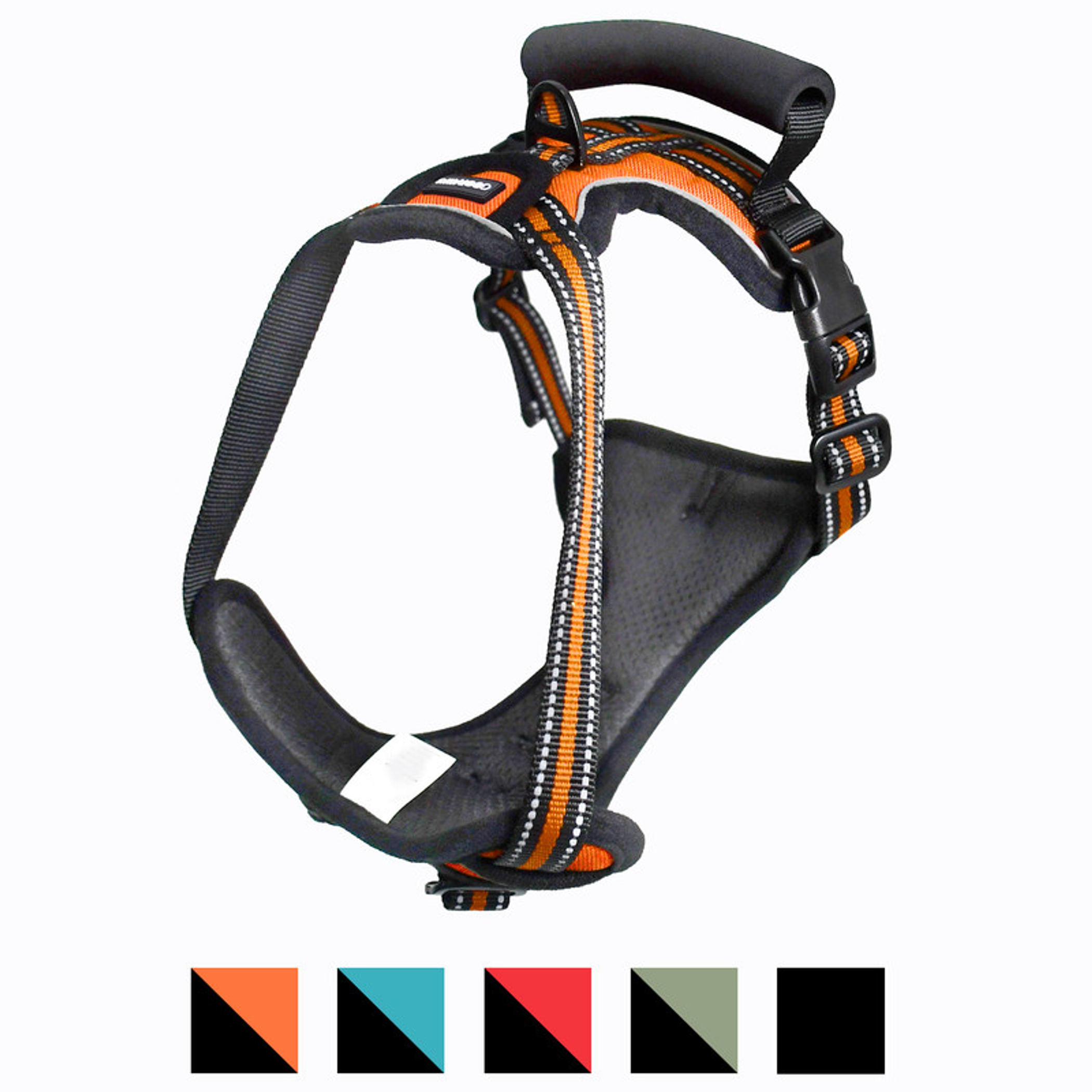 GOOPAWS Padded Reflective Dog Harness Neck: 17.5-31.5 in Chest: 26-34 in Orange