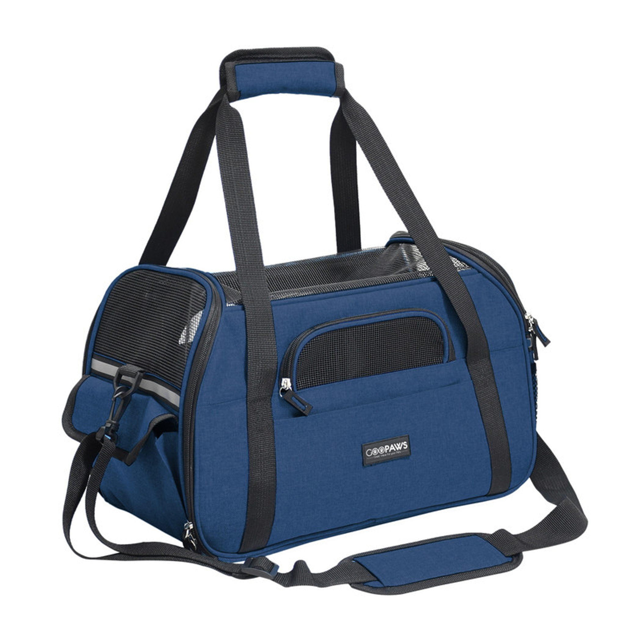 GOOPAWS Soft-Sided Dog & Cat Carrier Bag 19 x 10 x 13 inches Navy Blue