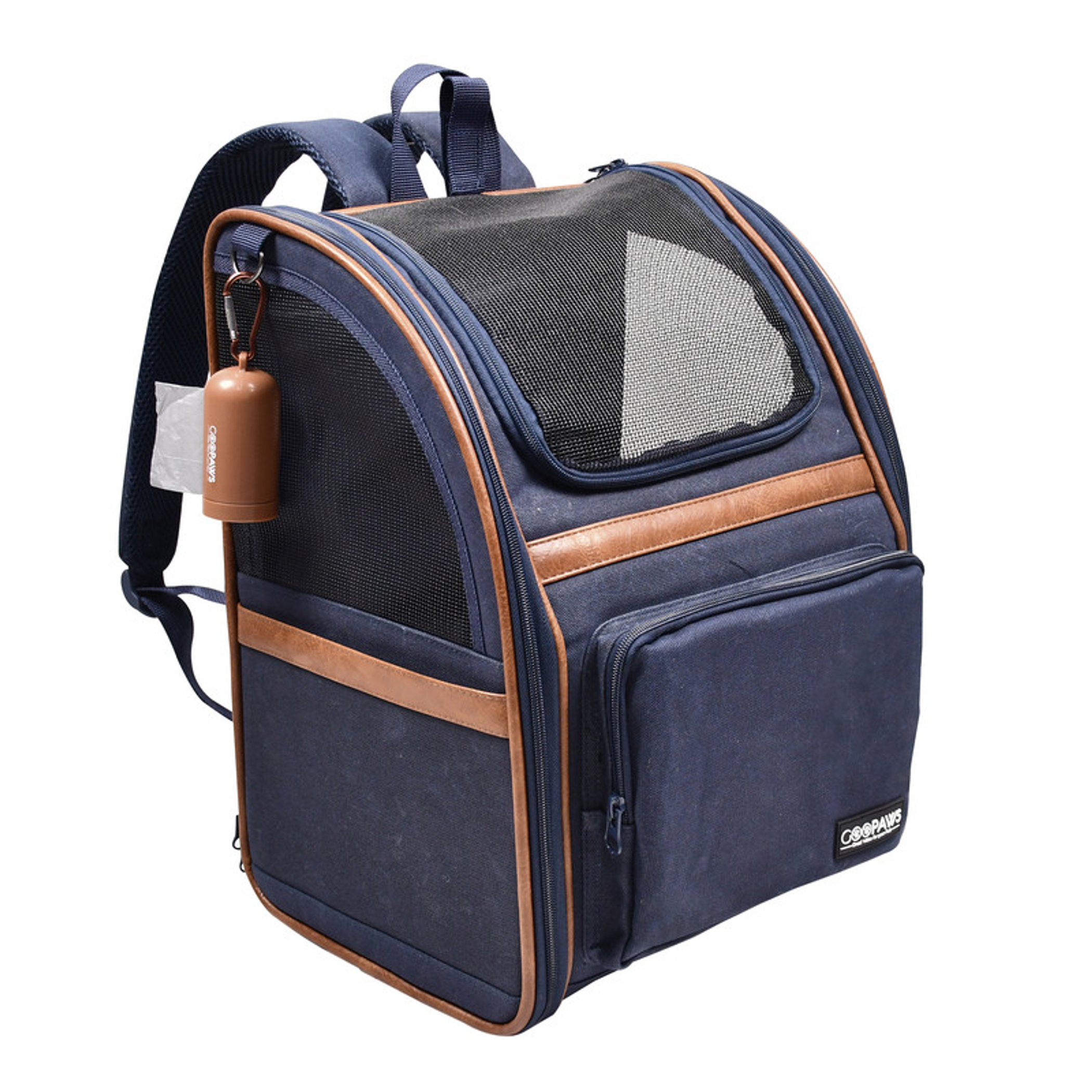 GOOPAWS Soft Dog Backpack 12.5 x 10.5 x 16.5 inches Navy Blue