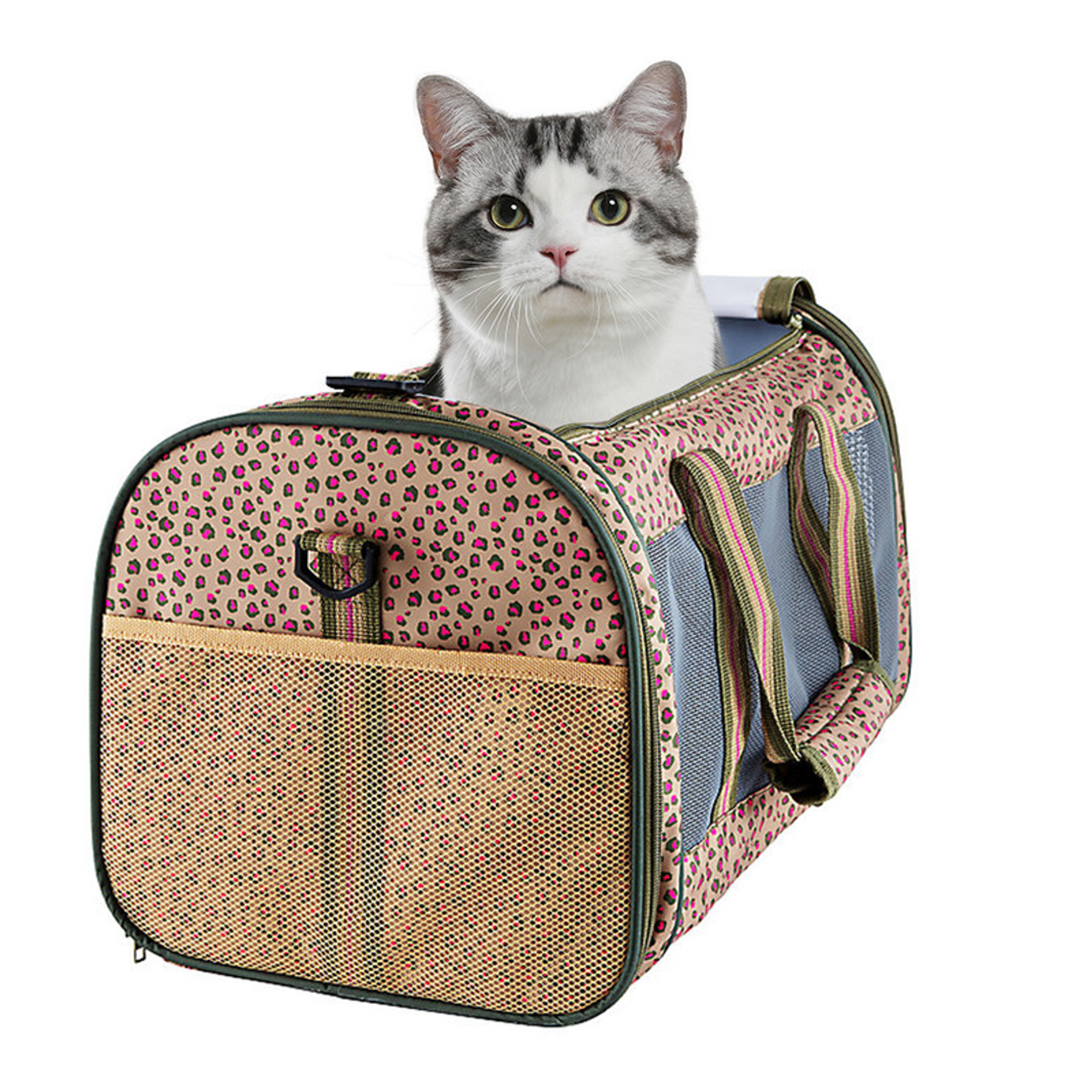 GOOPAWS Soft-Sided Airline-Approved Travel Dog & Cat Carrier 19 x 11 x 11 inches Orange Cheetah