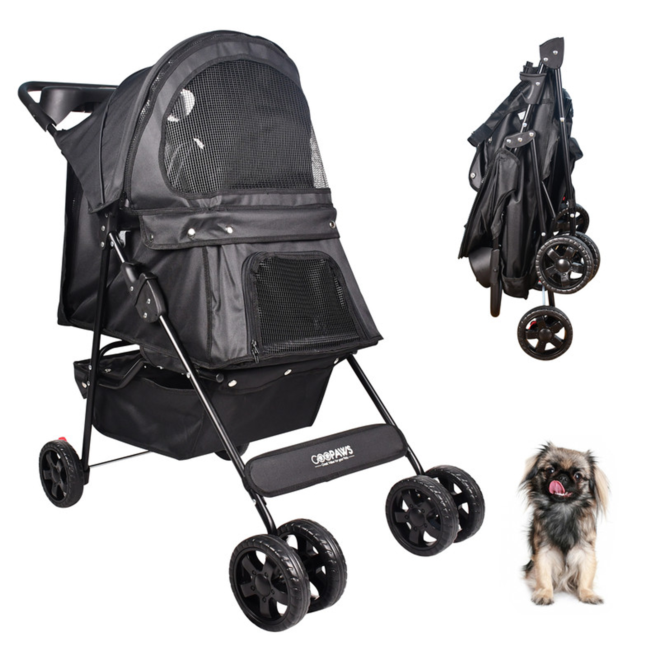 GOOPAWS 4 Wheel Dog Stroller, 36-in 31