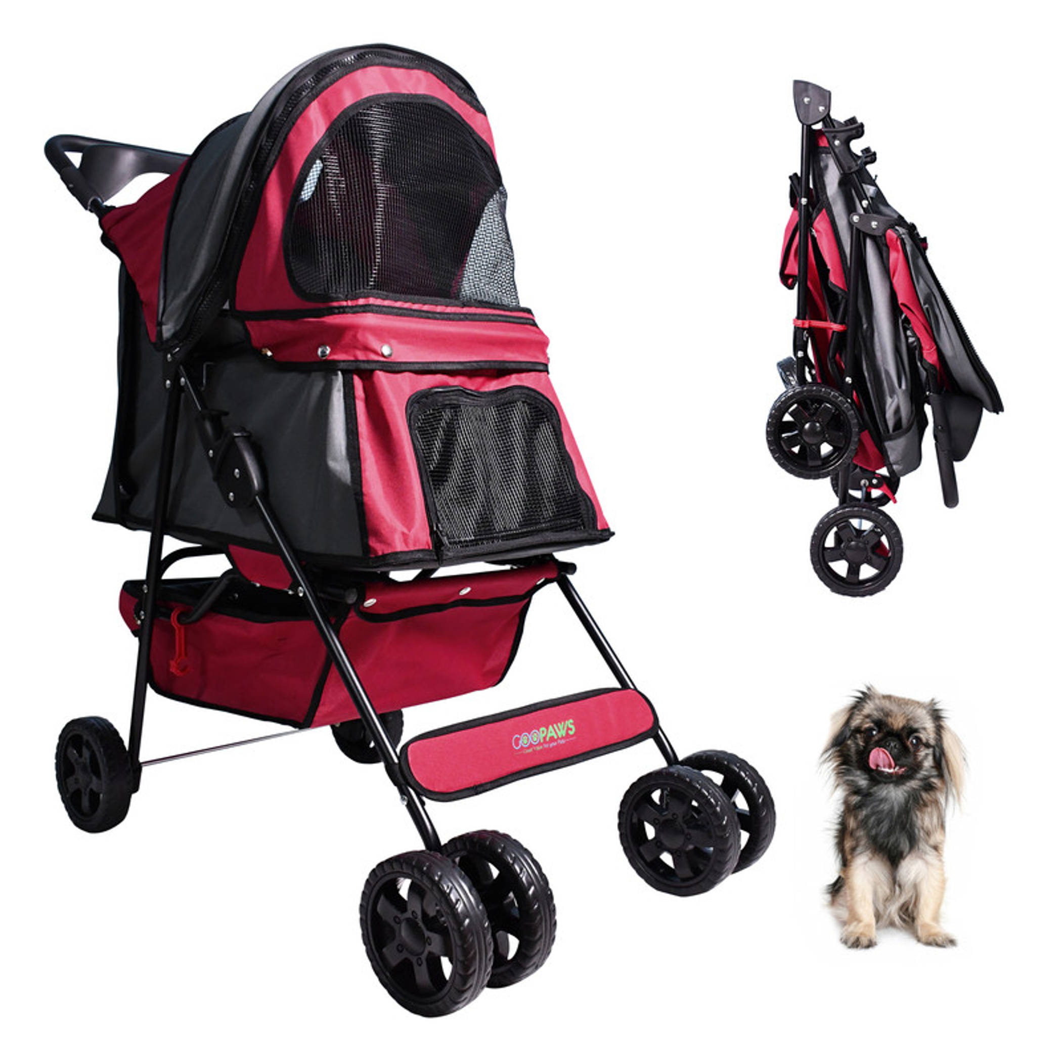 GOOPAWS 4 Wheel Dog Stroller, 36-in 31