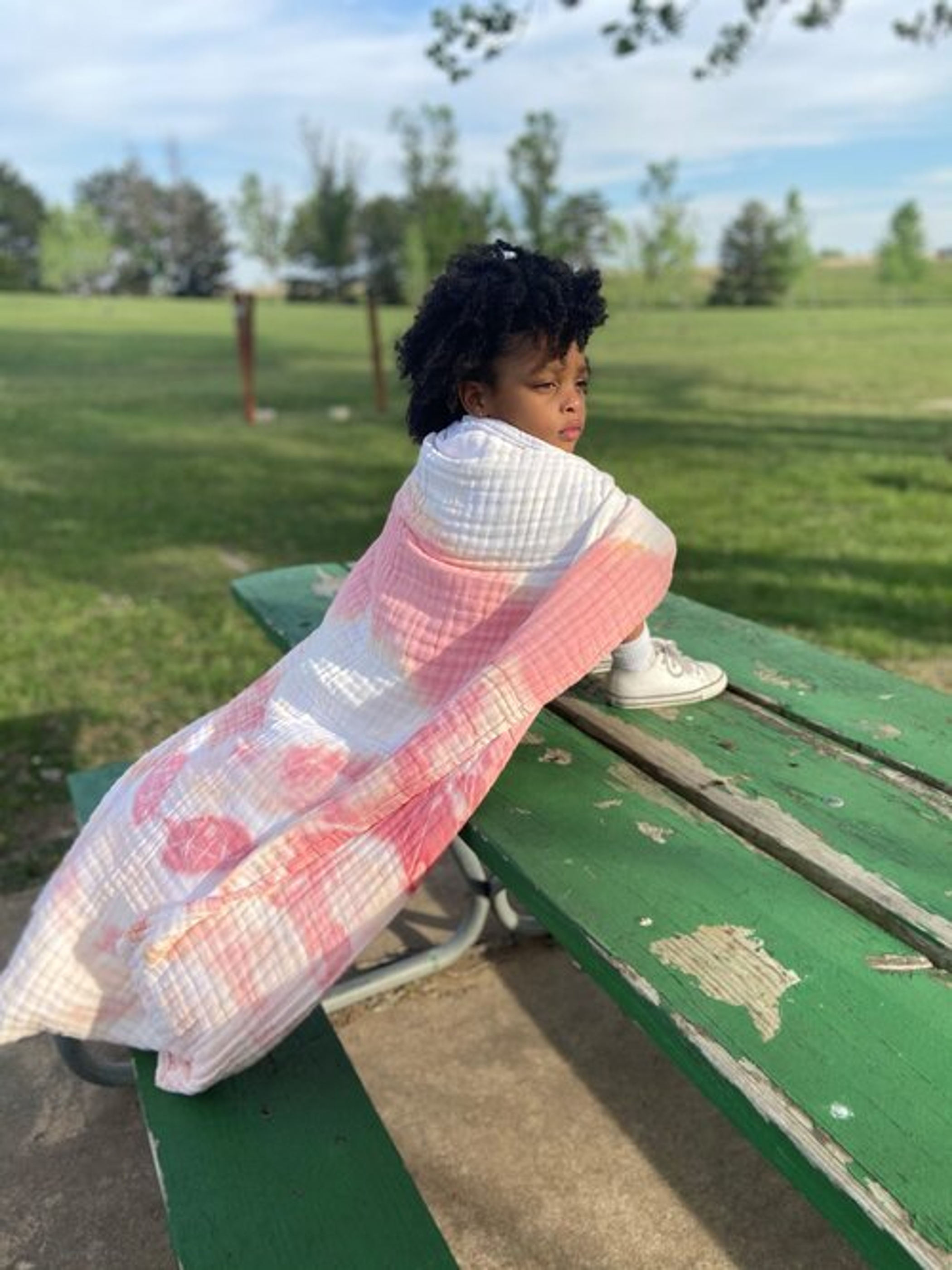 Muslin Blanket Multi-Purpose Hand-Dyed 100 Percent Cotton 47 x 47 Eco-Friendly Unique Patterns For All Ages