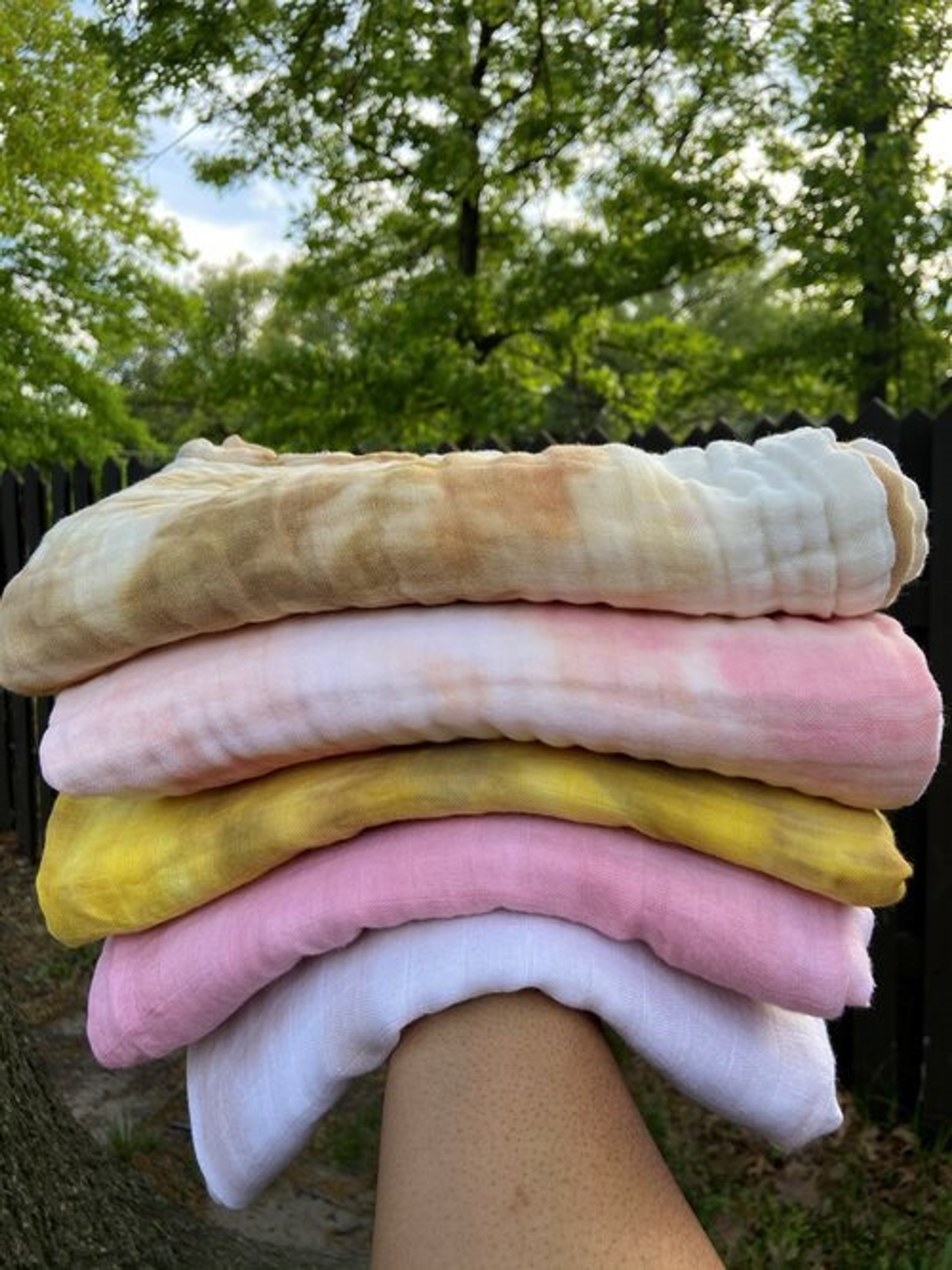 Muslin Blanket Multi-Purpose Hand-Dyed 100 Percent Cotton 47 x 47 Eco-Friendly Unique Patterns For All Ages