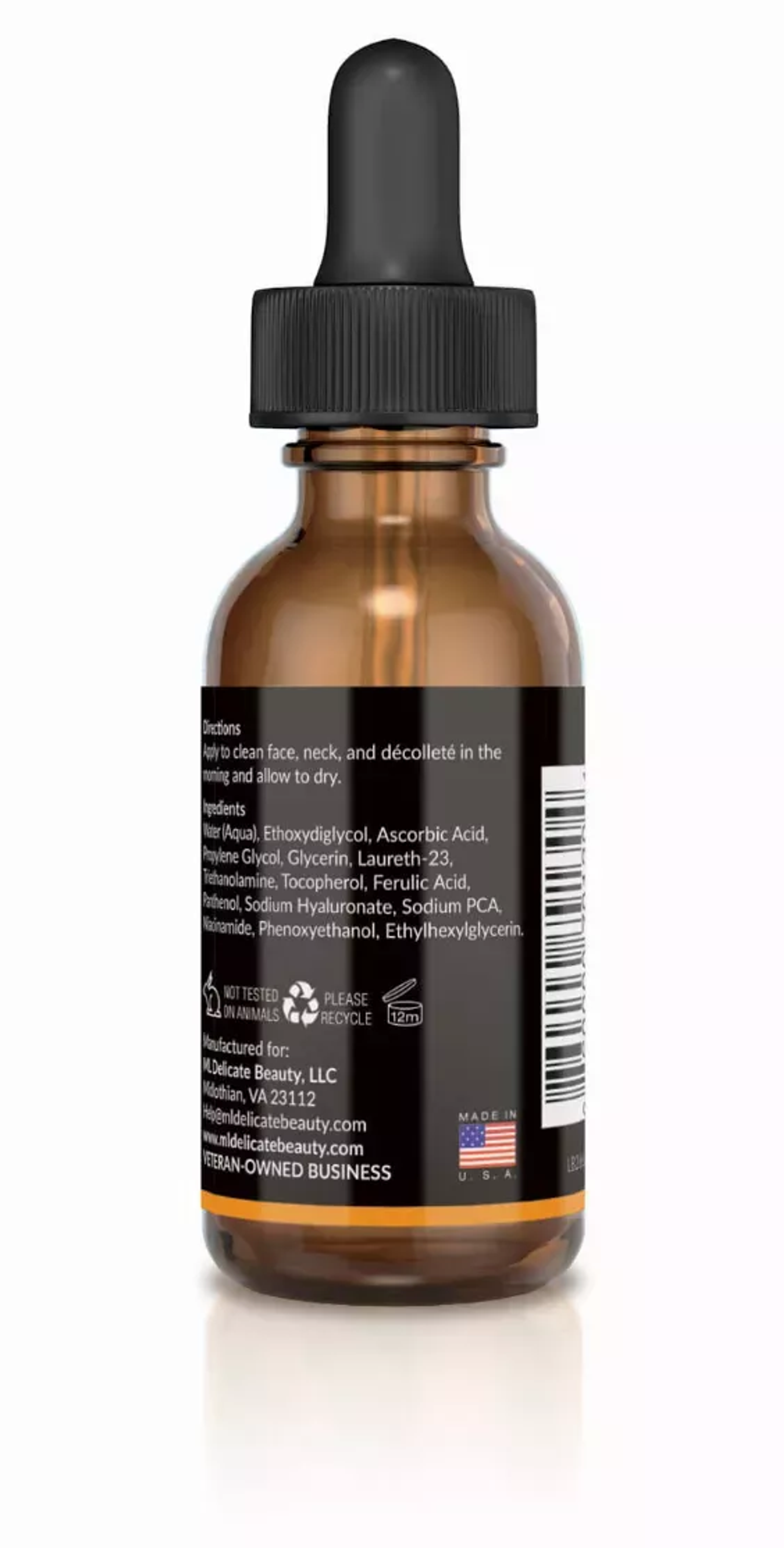 Suero facial anti-envejecimiento de vitamina C 12% con ácido hialurónico para rostro ojos cuello 24 horas de hidratación y reducción de arrugas