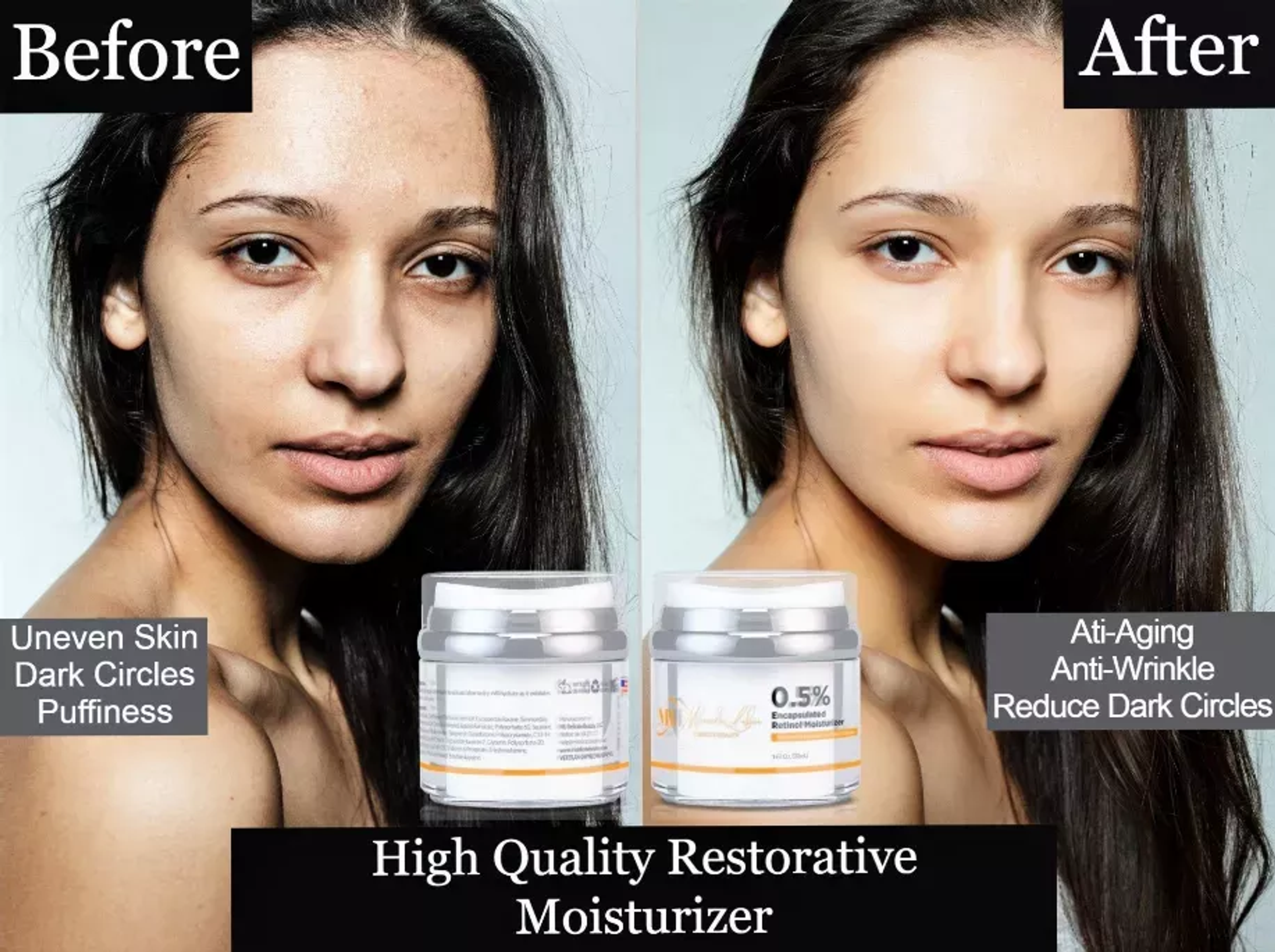 Crema hidratante restauradora para la piel con retinol encapsulado 0.5% que mejora tono textura y reduce arrugas y líneas de expresión