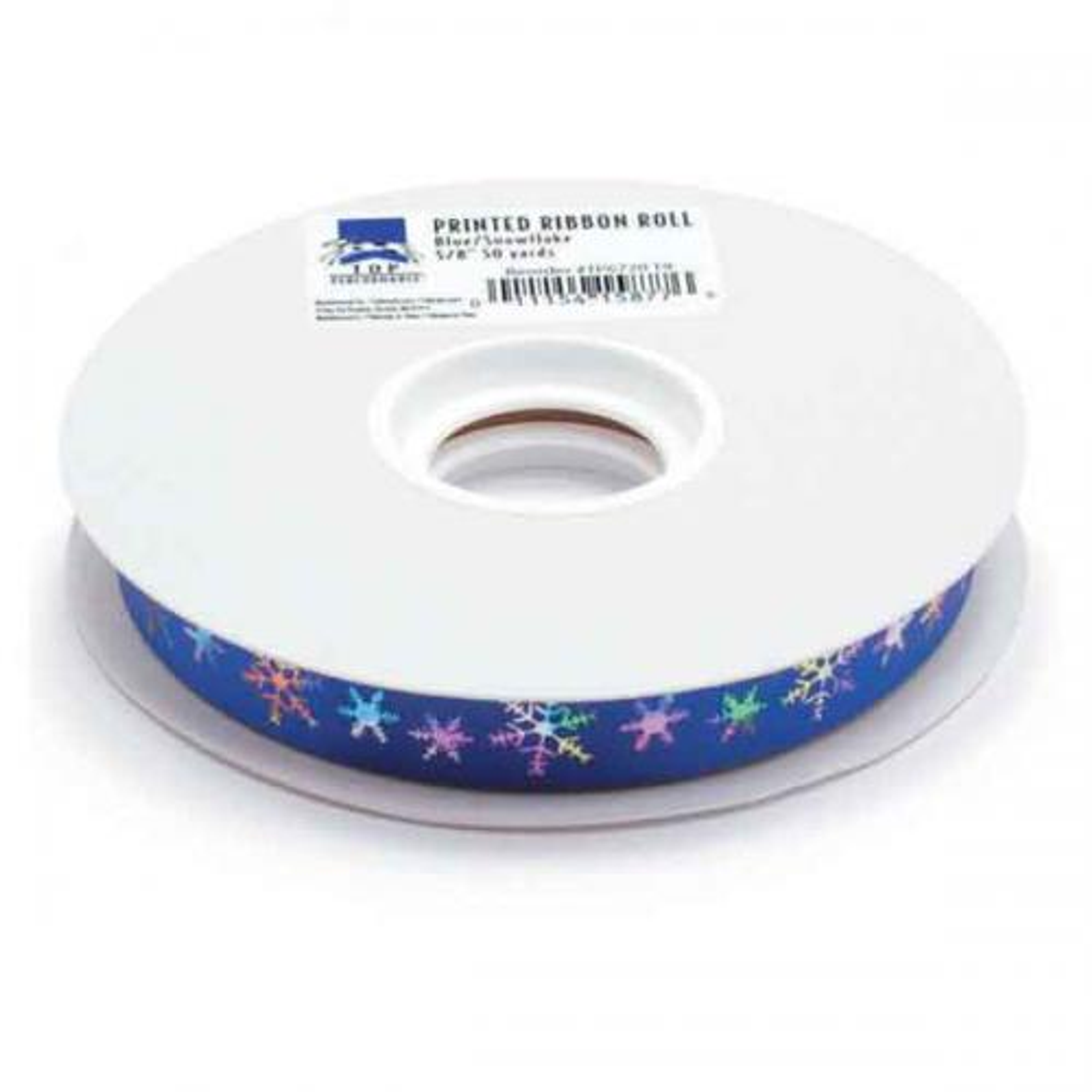 TP Printed Ribbon Roll 50yds Blue/Snowflake Image 1