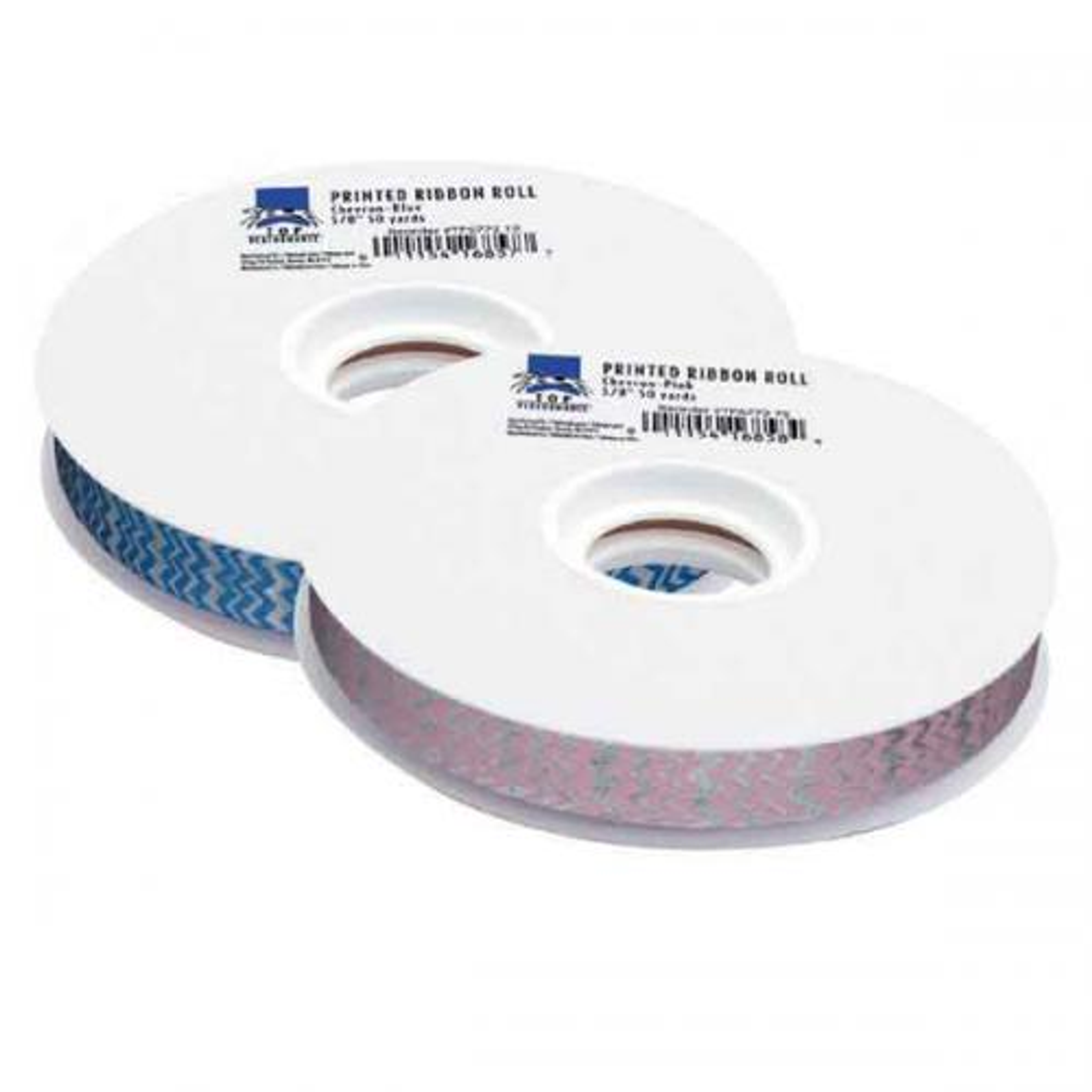 TP Printed Ribbon 50yds Chevron Blue Image 1