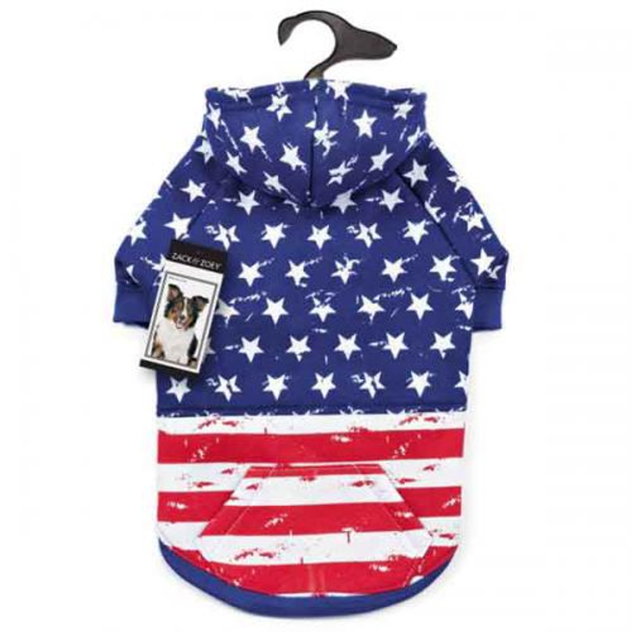 ZZ Distressed American Flag Hoodie Image 1