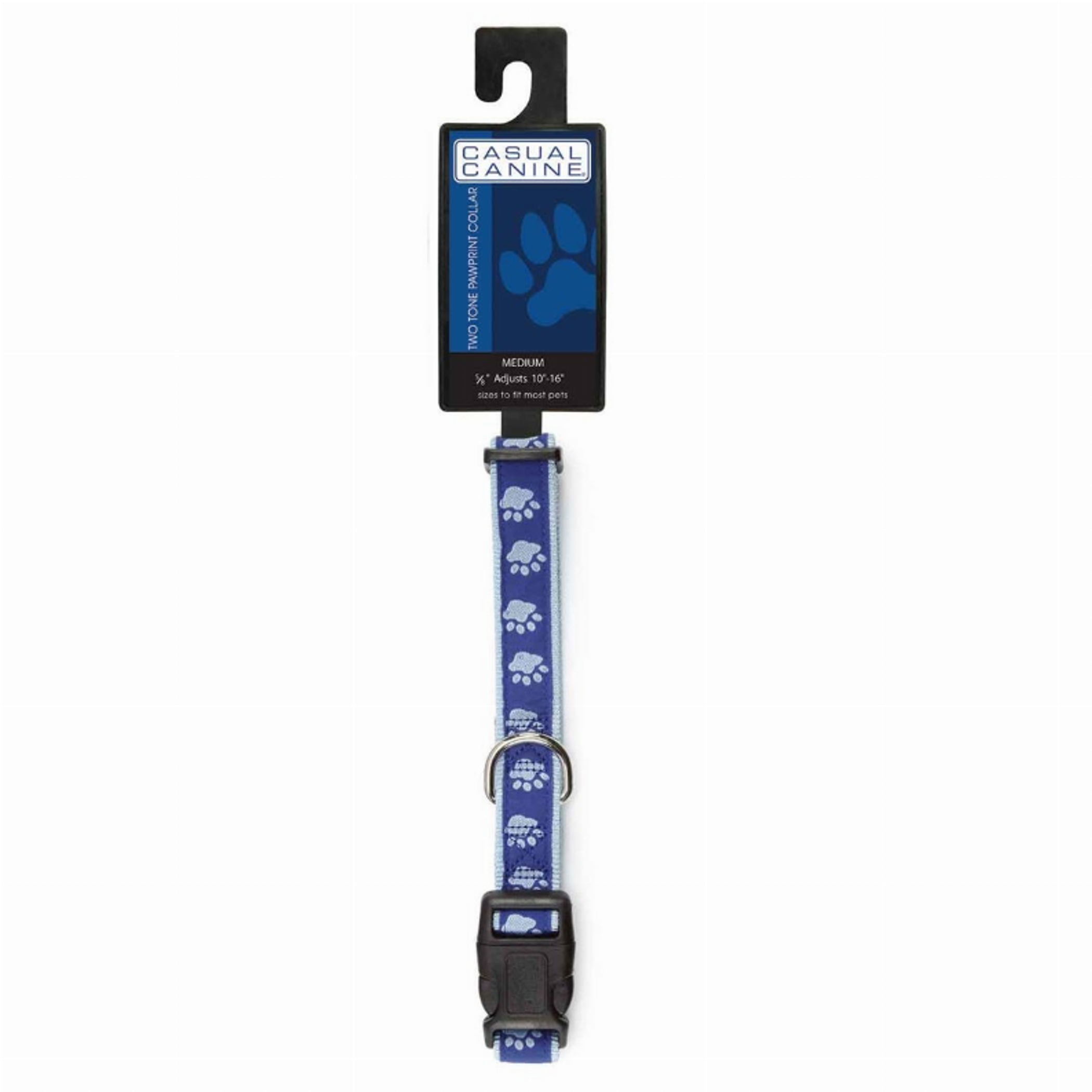 CC TwoTone Pawprint Collar 14-20In Blu Image 1