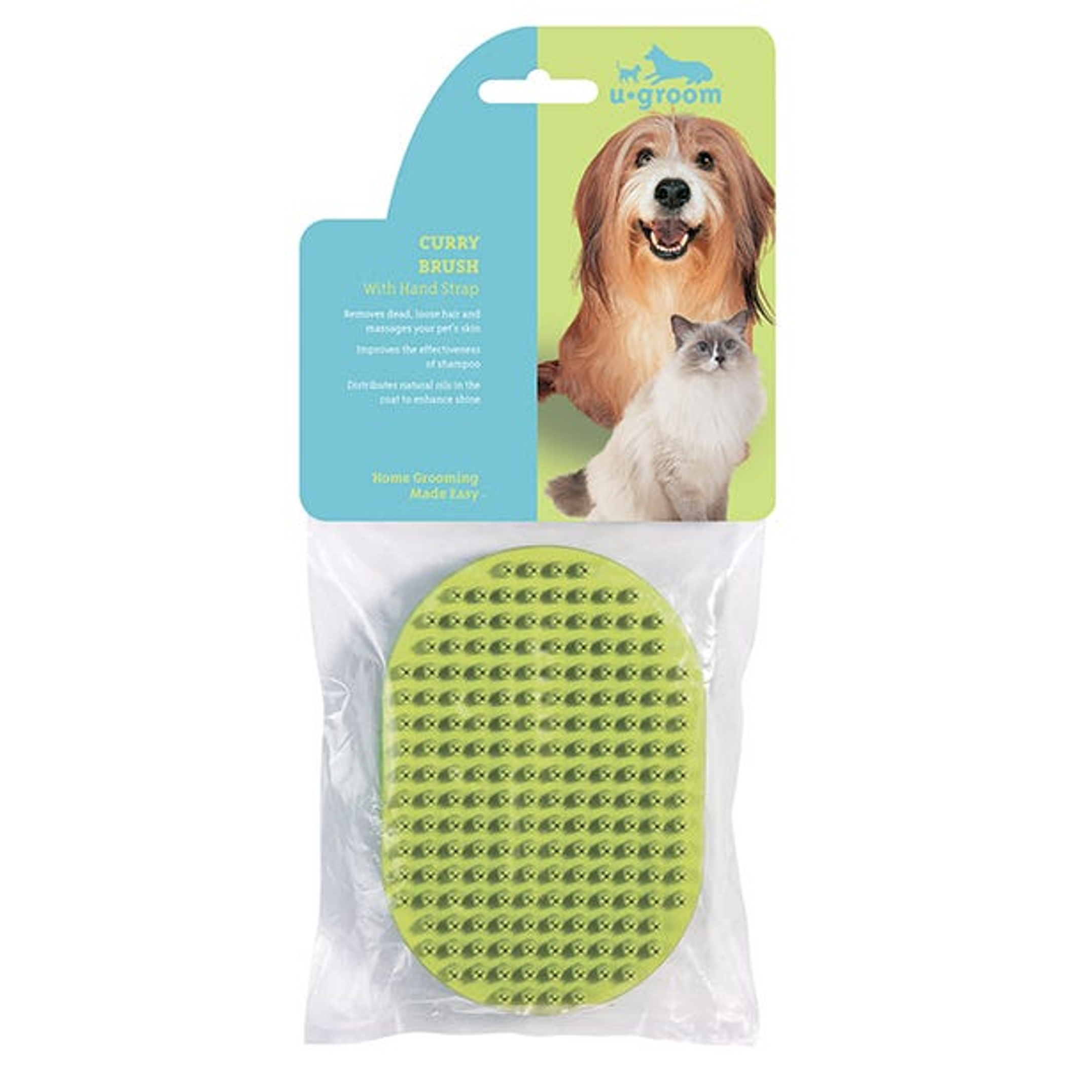 UG Rubber Curry Brush Oval w/Handstrap Image 1