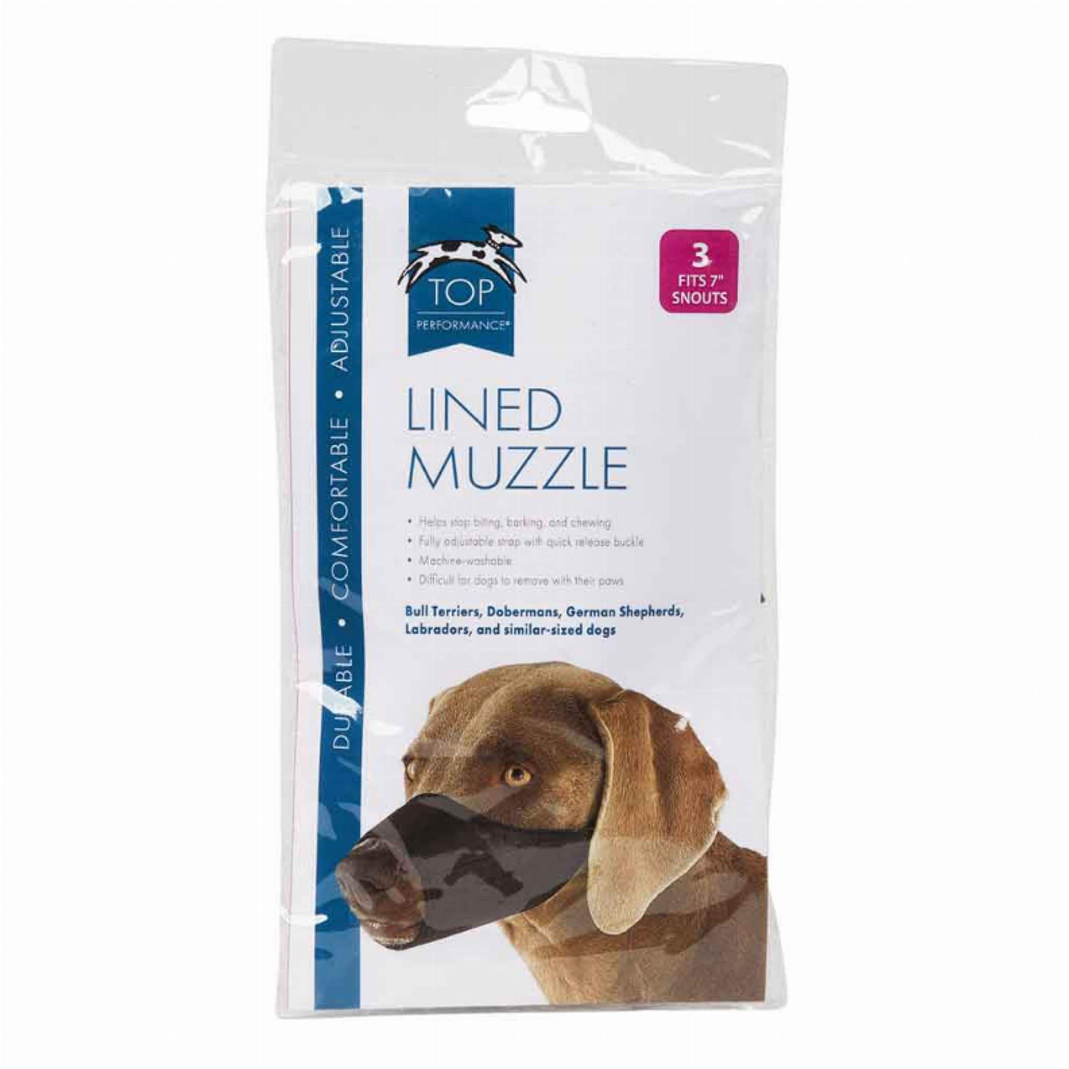 TP Lined Nylon Muzzle 7In Snout Sz 3 Image 1