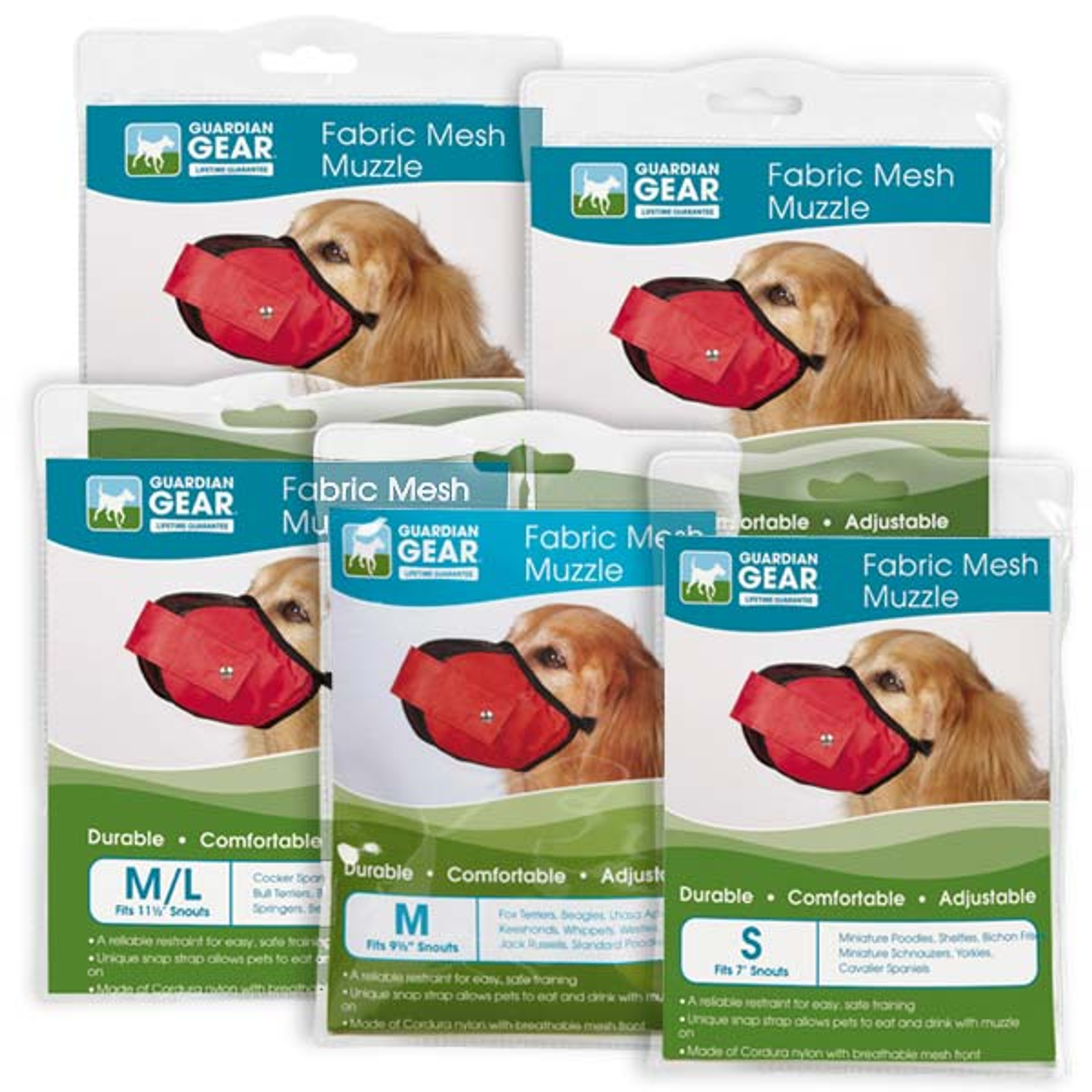 GG Fabric Mesh Muzzle M/L Red Image 1